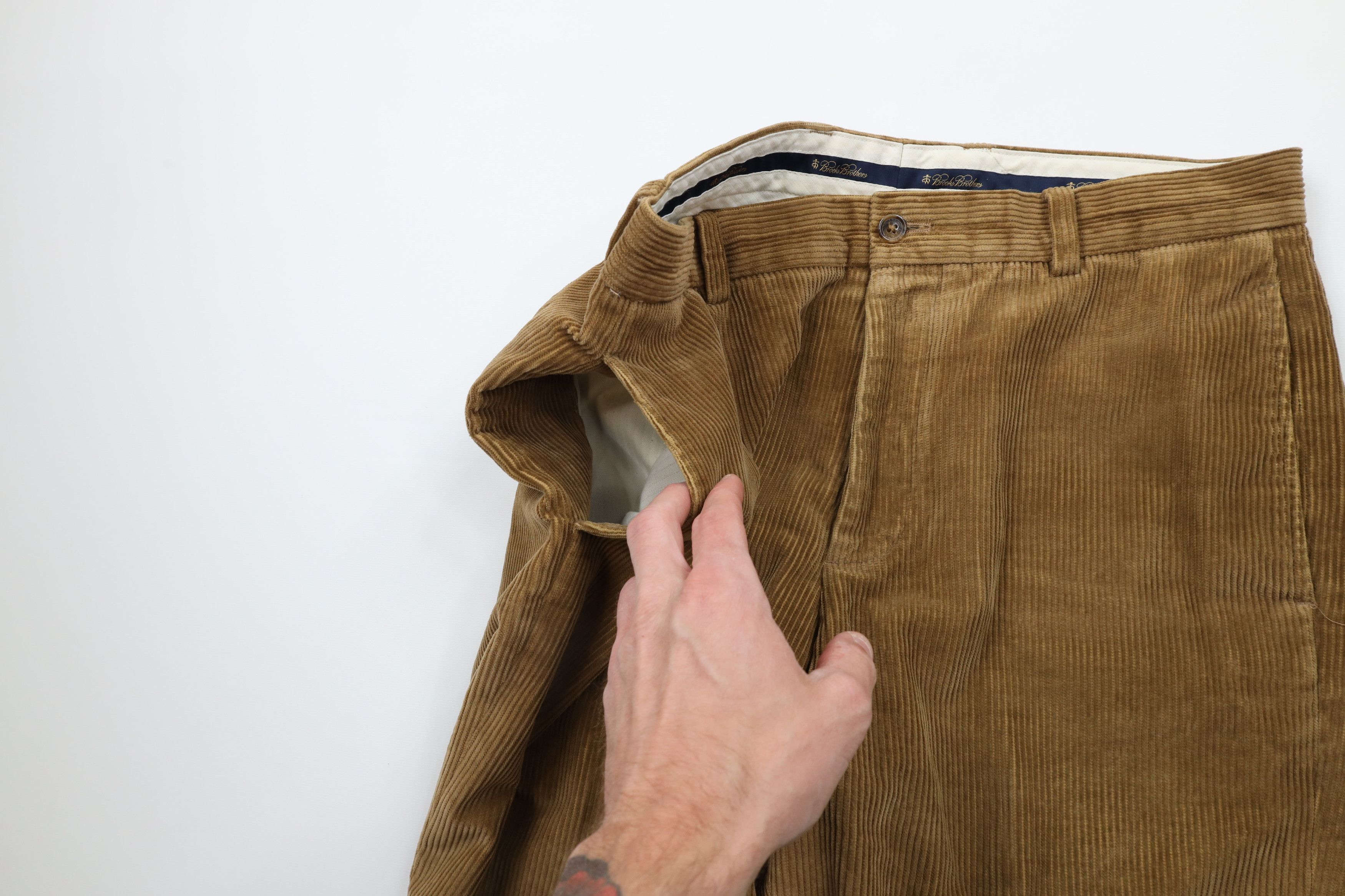 Brooks Brothers × Vintage Vintage Brooks Brothers Front Hudson Corduroy Pants Brown Size 32 - 7 Thumbnail
