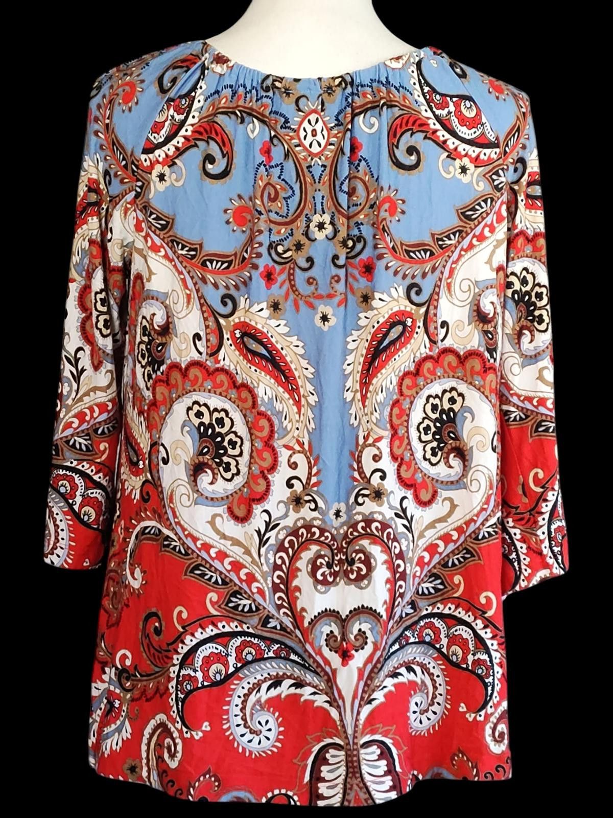 Other Ruby Rd. Women's Paisley Print 3/4 Sleeve Blouse Size M / US 6-8 / IT 42-44 - 5 Thumbnail