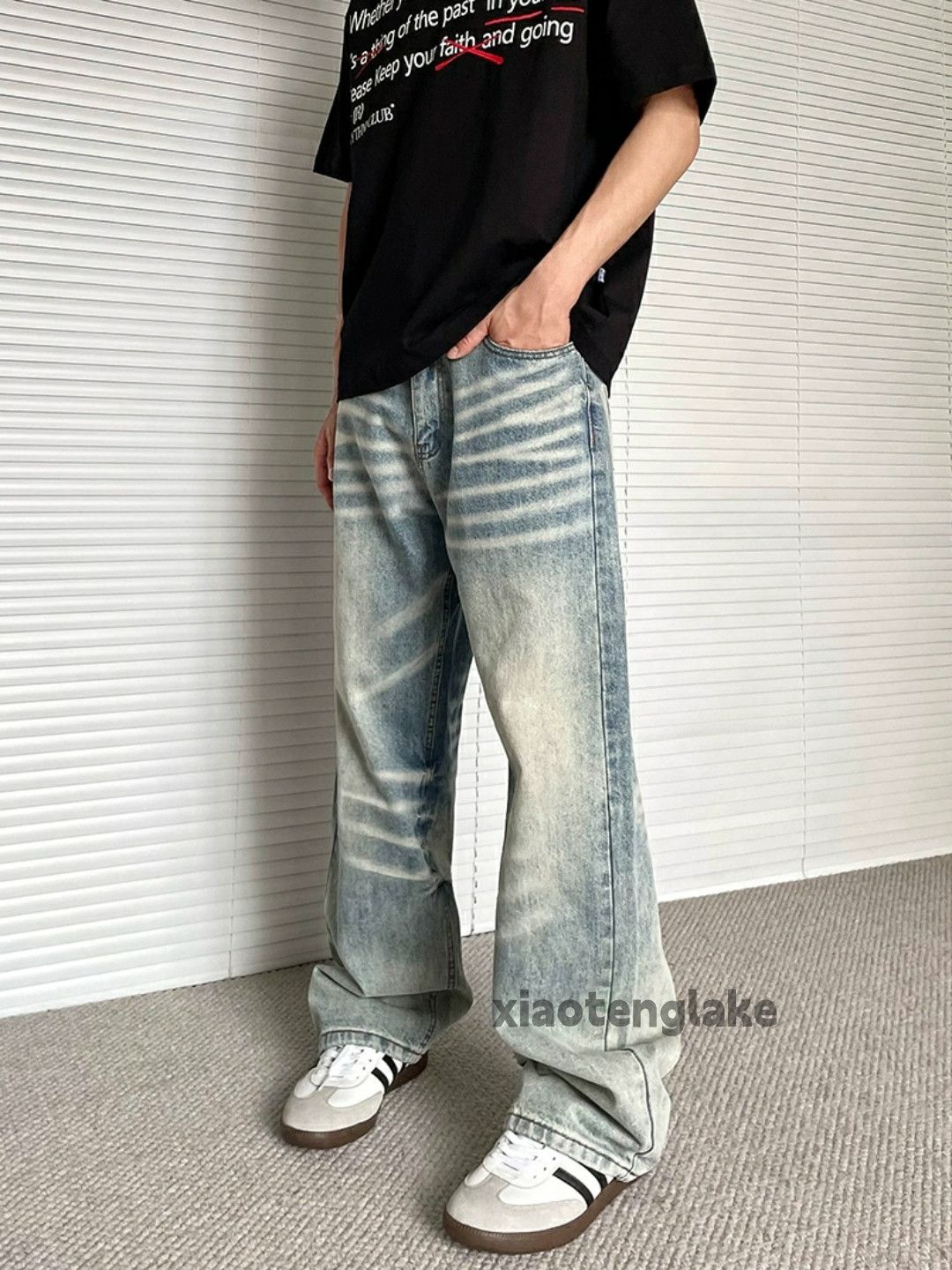 Jean × Vintage washed faded loose baggy skate hiphop jeans Size US 32 / EU 48 - 4 Thumbnail