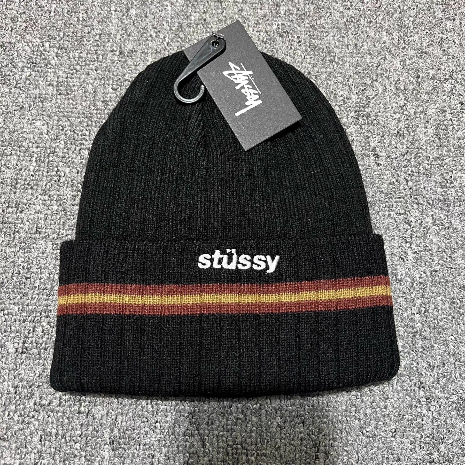 Stussy Stussy Striped Embroidered Logo Knit Beanie Q7 Size ONE SIZE - 6 Thumbnail