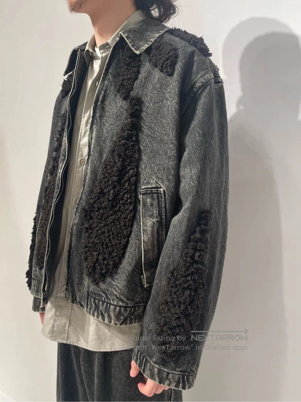 Song For The Mute sftm 24.2 Teardrop Fleece Denim Jacket. Size US M / EU 48-50 / 2 - 5 Thumbnail
