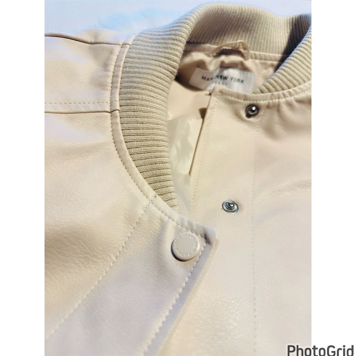 Jones New York Faux Leather Bomber Jacket Size M / US 6-8 / IT 42-44 - 14 Thumbnail