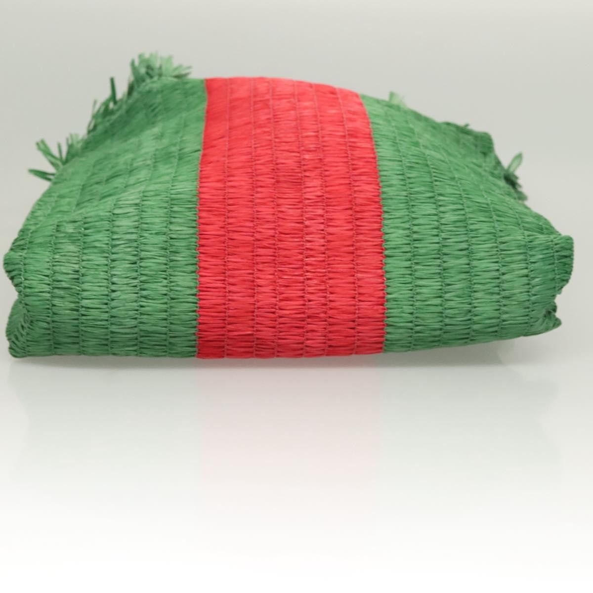 Gucci GUCCI Hand Bag Straw Green Red Size ONE SIZE - 9 Thumbnail