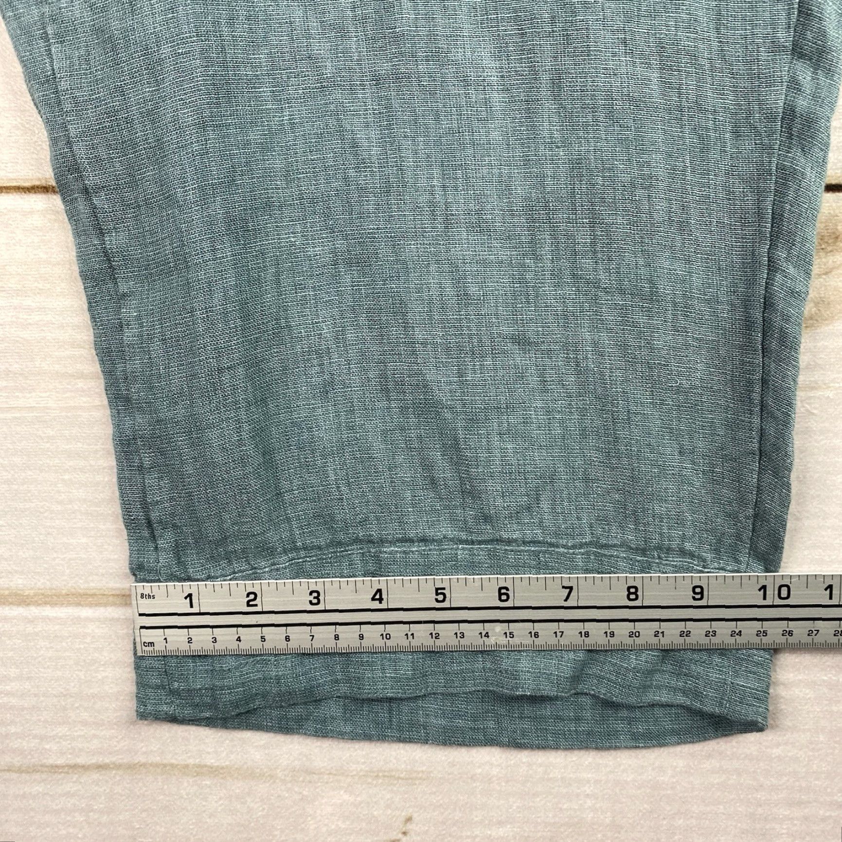 J. Jill J.Jill Pure Jill Linen Pants XL Petite Beac h Pockets Cropped Relaxed Fit Wide-Leg Linen Adult Pants Blue Solid 90s Beach Womens Size 40" / US 18 - 5 Thumbnail