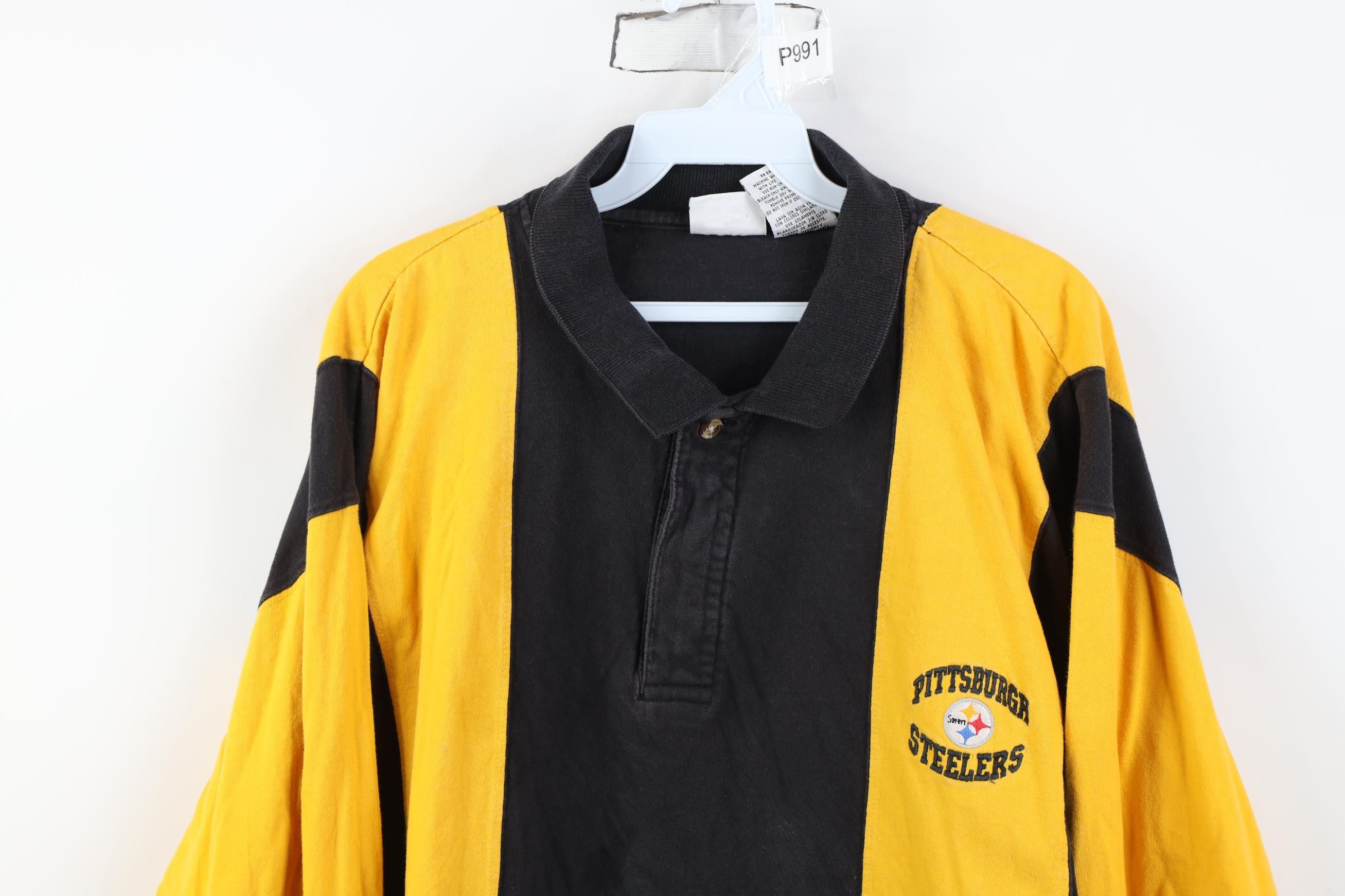 Vintage Vintage Y2K 2000 Pittsburgh Football Long Sleeve Rugby Polo Size US L / EU 52-54 / 3 - 2 Thumbnail