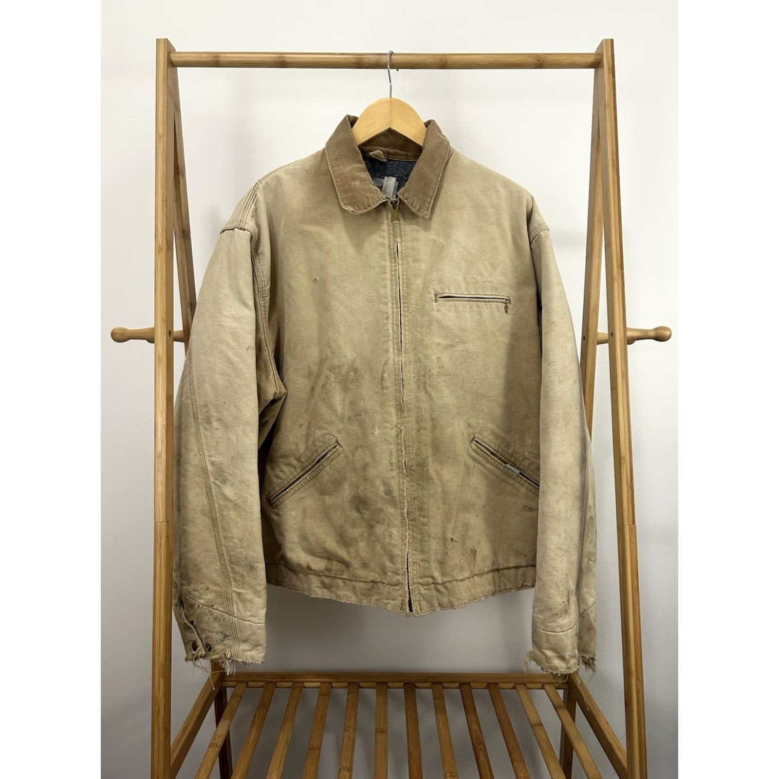 Carhartt VTG Carhartt 6BLJ Detroit Bomber Jacket 2XL Tan Cotton Lining Mens Vintage Worn Distressed Workwear Jacket Size US XXL / EU 58 / 5 - 2 Thumbnail