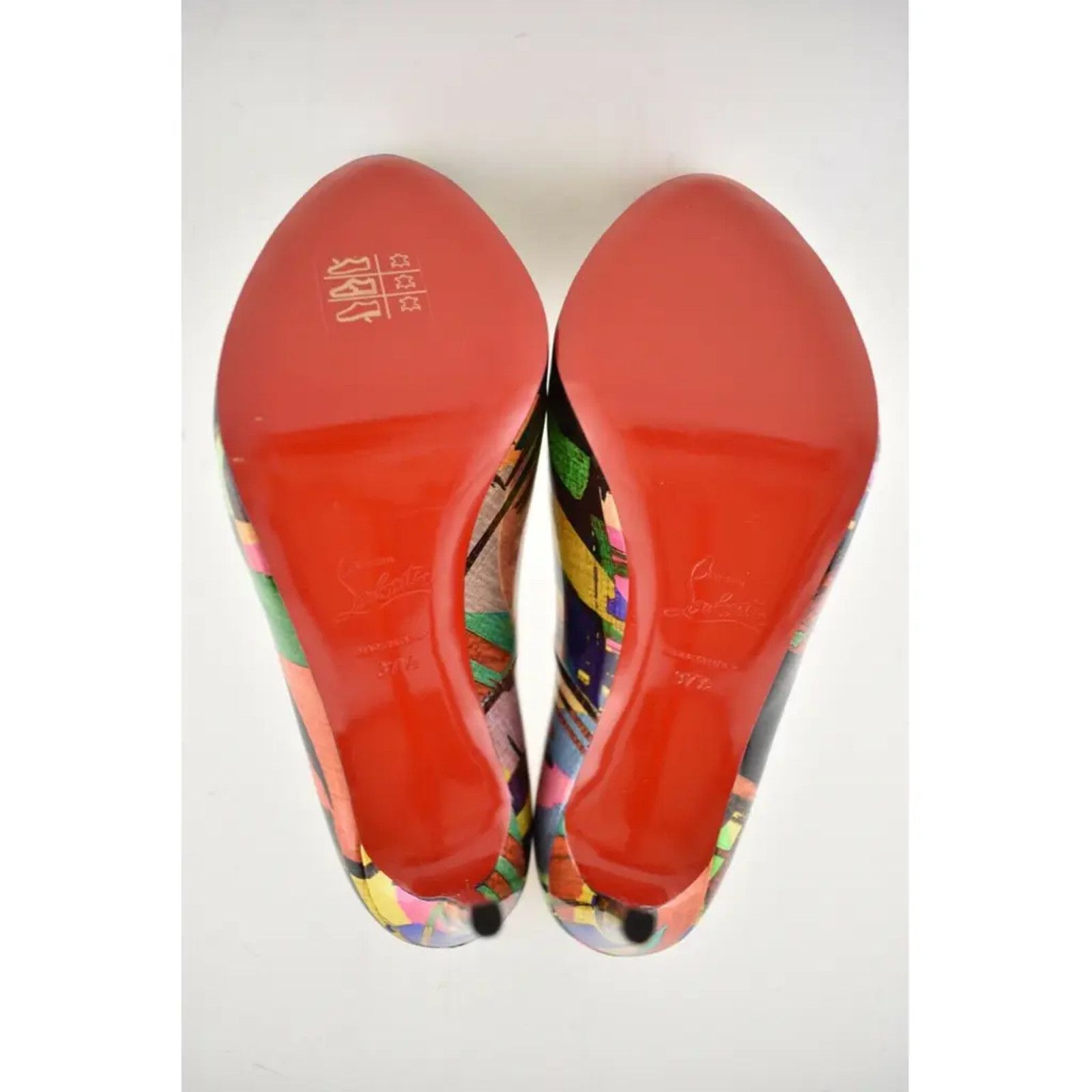 Christian Louboutin New Very Prive 120 Patent Mag Multicolor Peep Heel Pump 37.5 Size US 7.5 / IT 37.5 - 12 Thumbnail