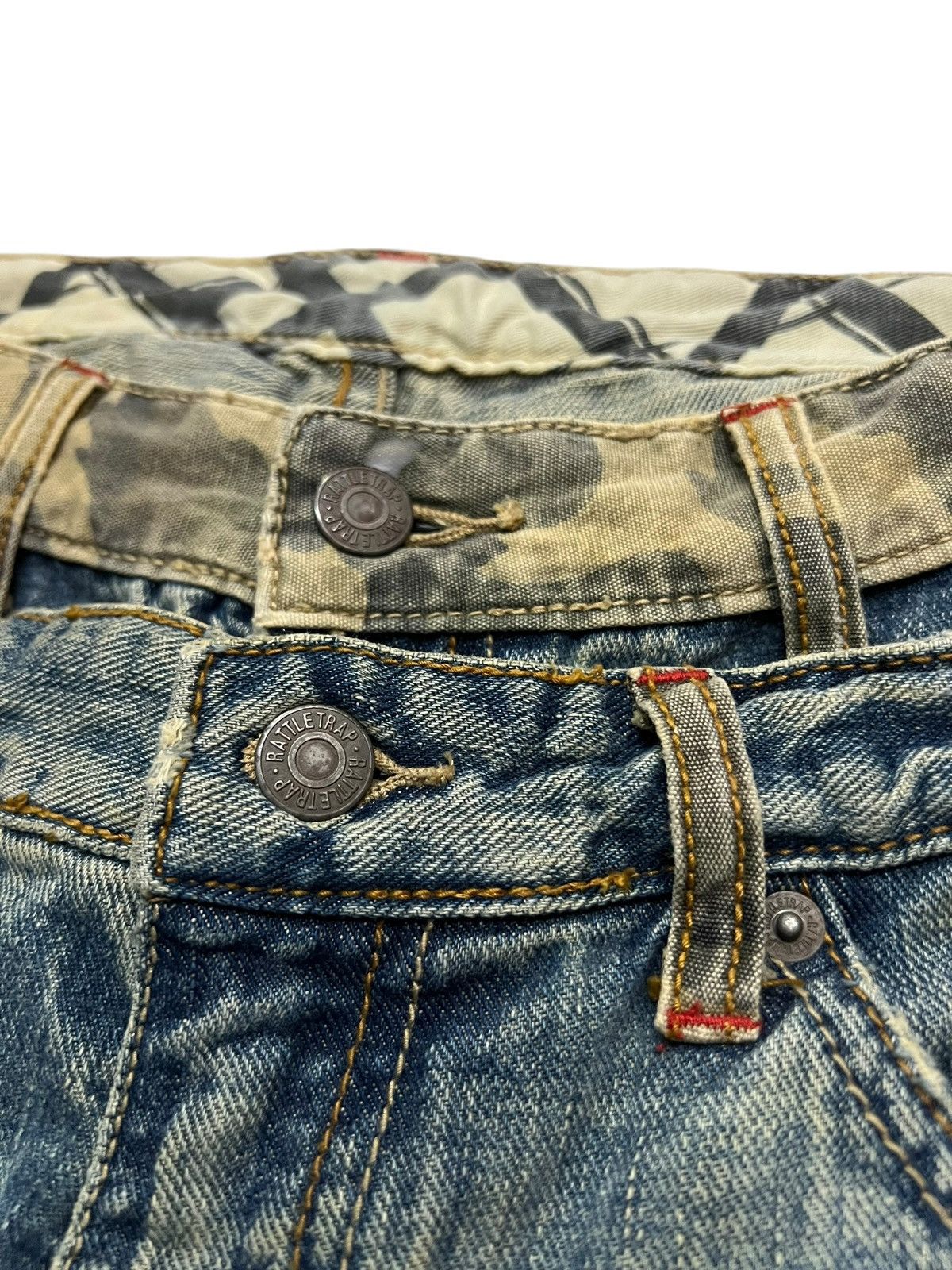 Japanese Brand Double Waist💥Rattle Trap Distressed Light Wash kapital style Size US 30 / EU 46 - 9 Thumbnail