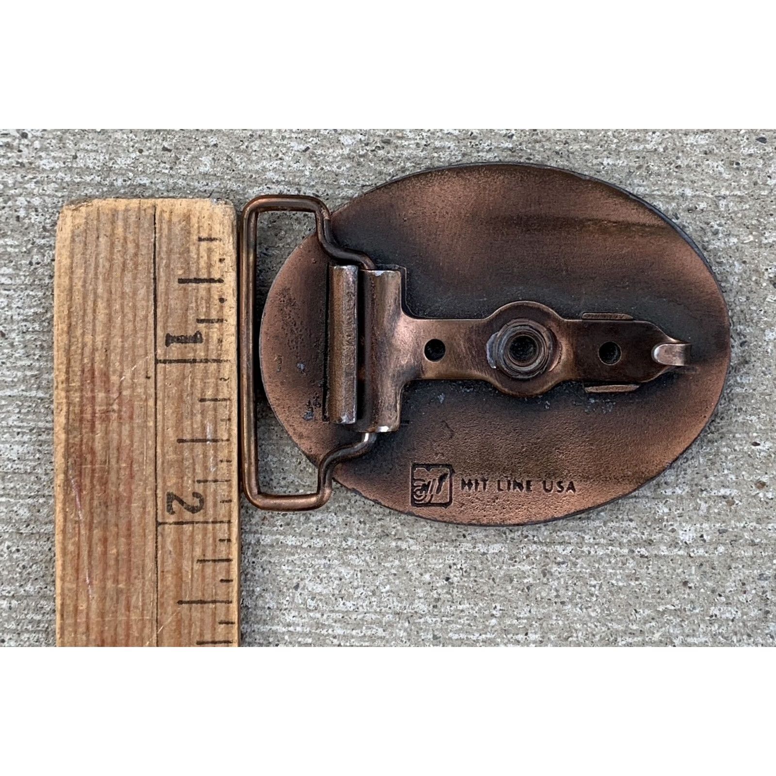Vintage VINTAGE Hit Line USA Belt Buckle Copper 1970s Four Wheelin Drive Away SF Zone 1977 Men Women Unisex Adult Size ONE SIZE - 6 Thumbnail