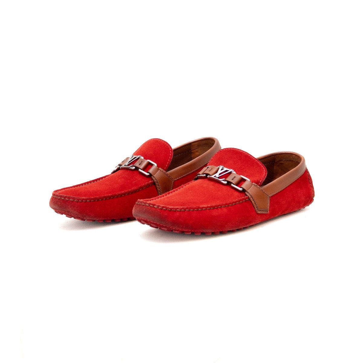 Louis Vuitton Louis Vuitton Red Suede Monte Carlo Moccasin SZ: US 10.5 Size US 10.5 / EU 43-44 - 7 Thumbnail