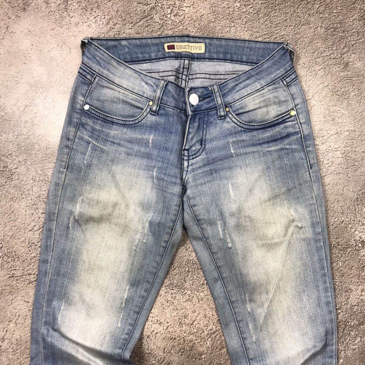 Vintage Vintage Y2K Distressed Flared Jeans Grunge Skate Tapered 27 Size 27" / US 4 / IT 40 - 2 Thumbnail