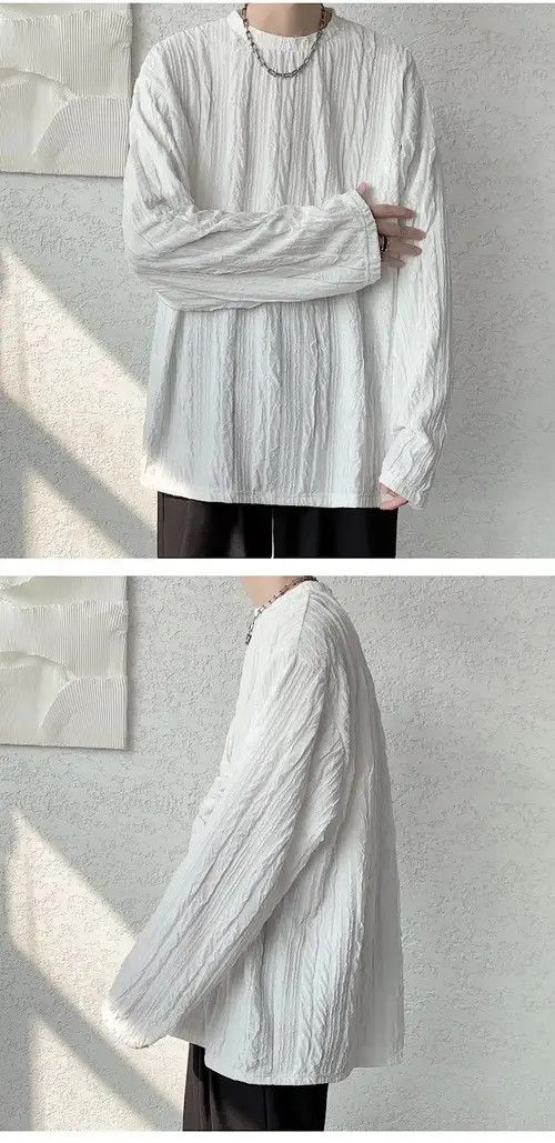 Japanese Brand Korean fashion retro crinkle shirt Size US M / EU 48-50 / 2 - 2 Thumbnail