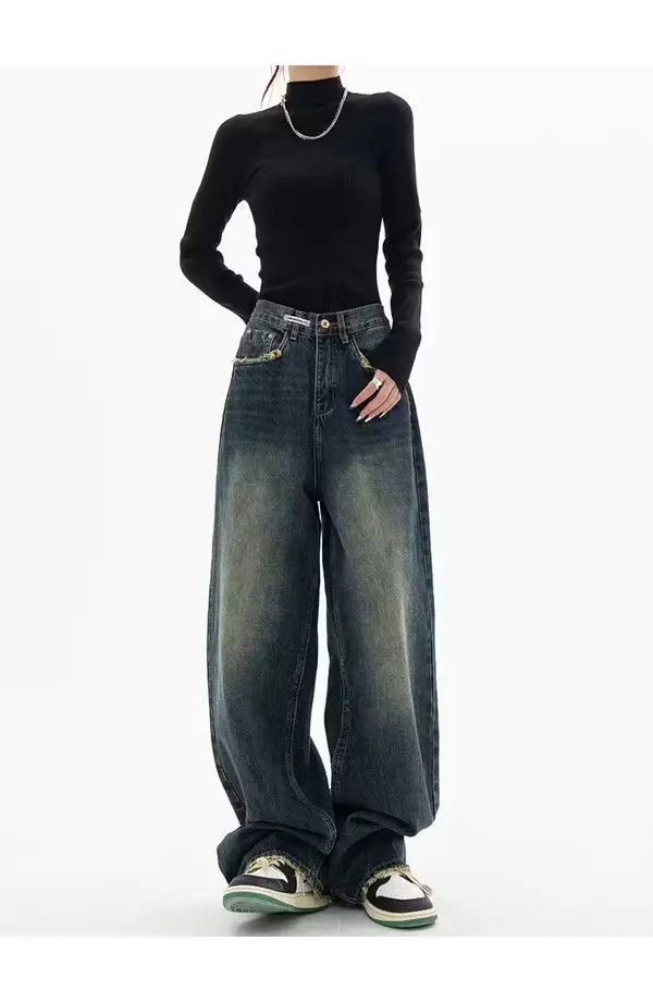Other Vintage Blue High Waist Women Jeans Gradient Size 29" - 3 Thumbnail