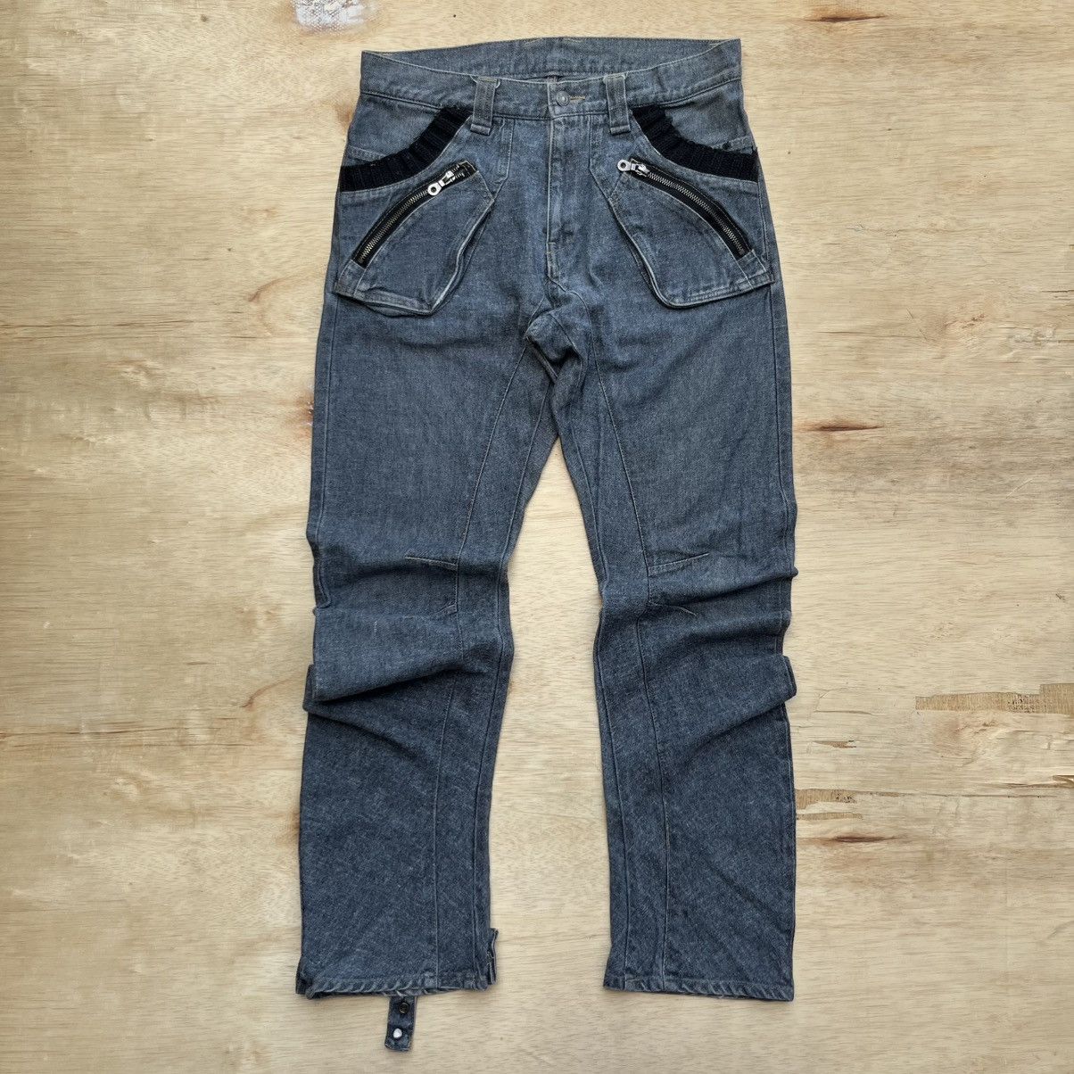 PPFM DENIM WASHED 3D ZIP POCKET SPIRAL JAPANESE BRAND