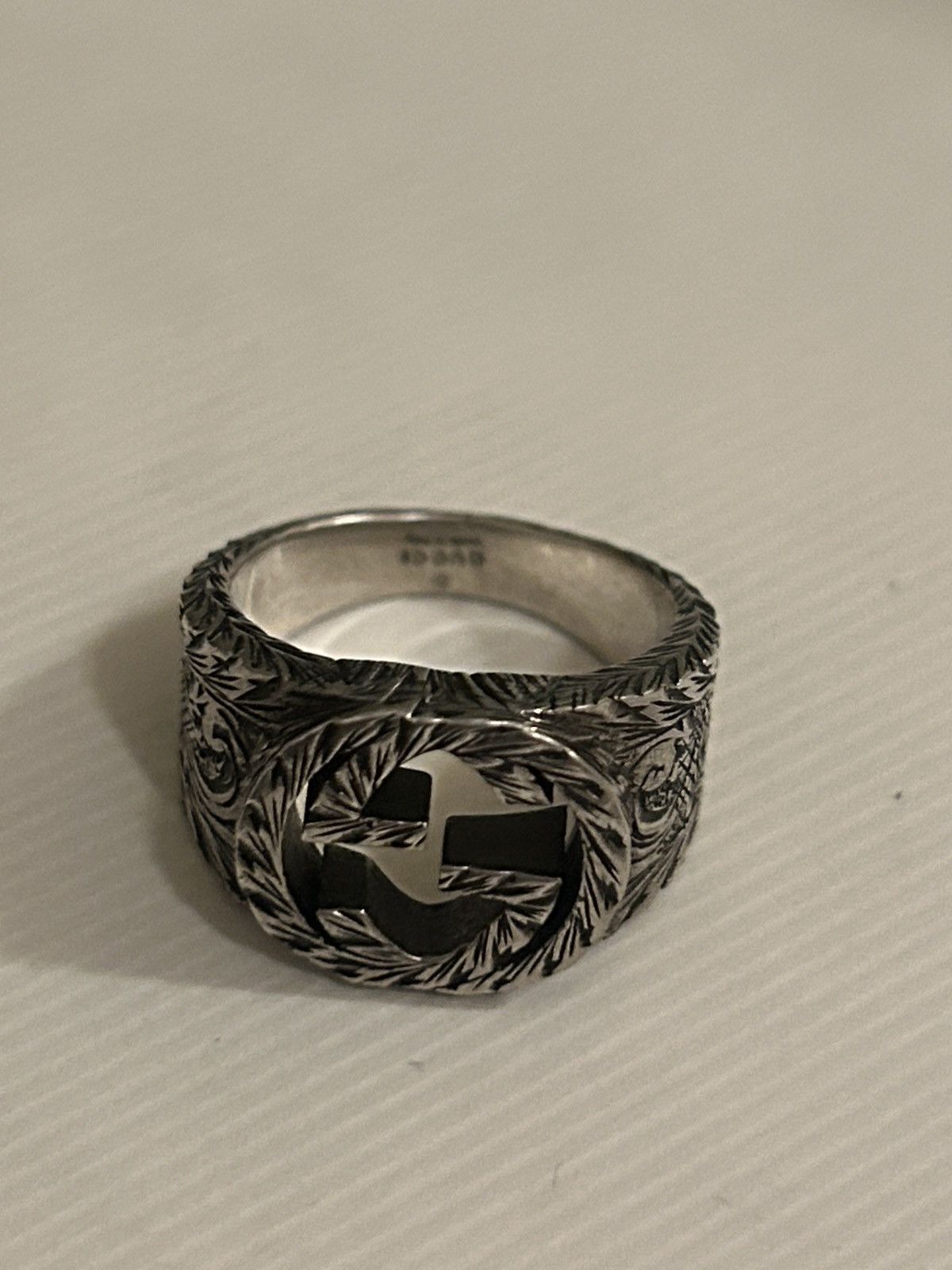 Gucci Gucci GG Logo Sterling Silver 925 Ring Unisex 445302 Size ONE SIZE - 5 Thumbnail