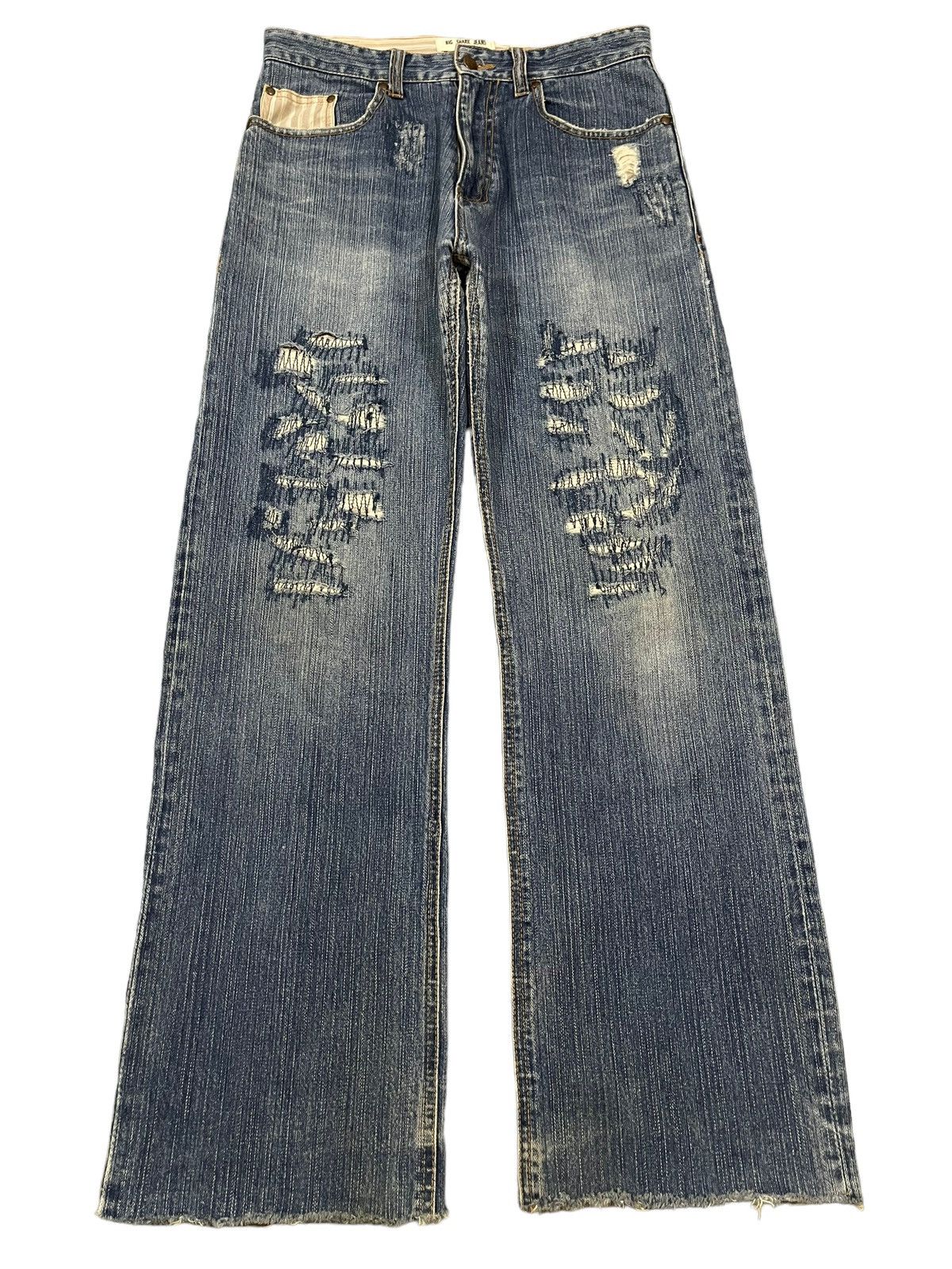 14th Addiction Vintage Japanese Brand Sashiko Distressed Baggy Jeans Size US 30 / EU 46 - 1 Thumbnail