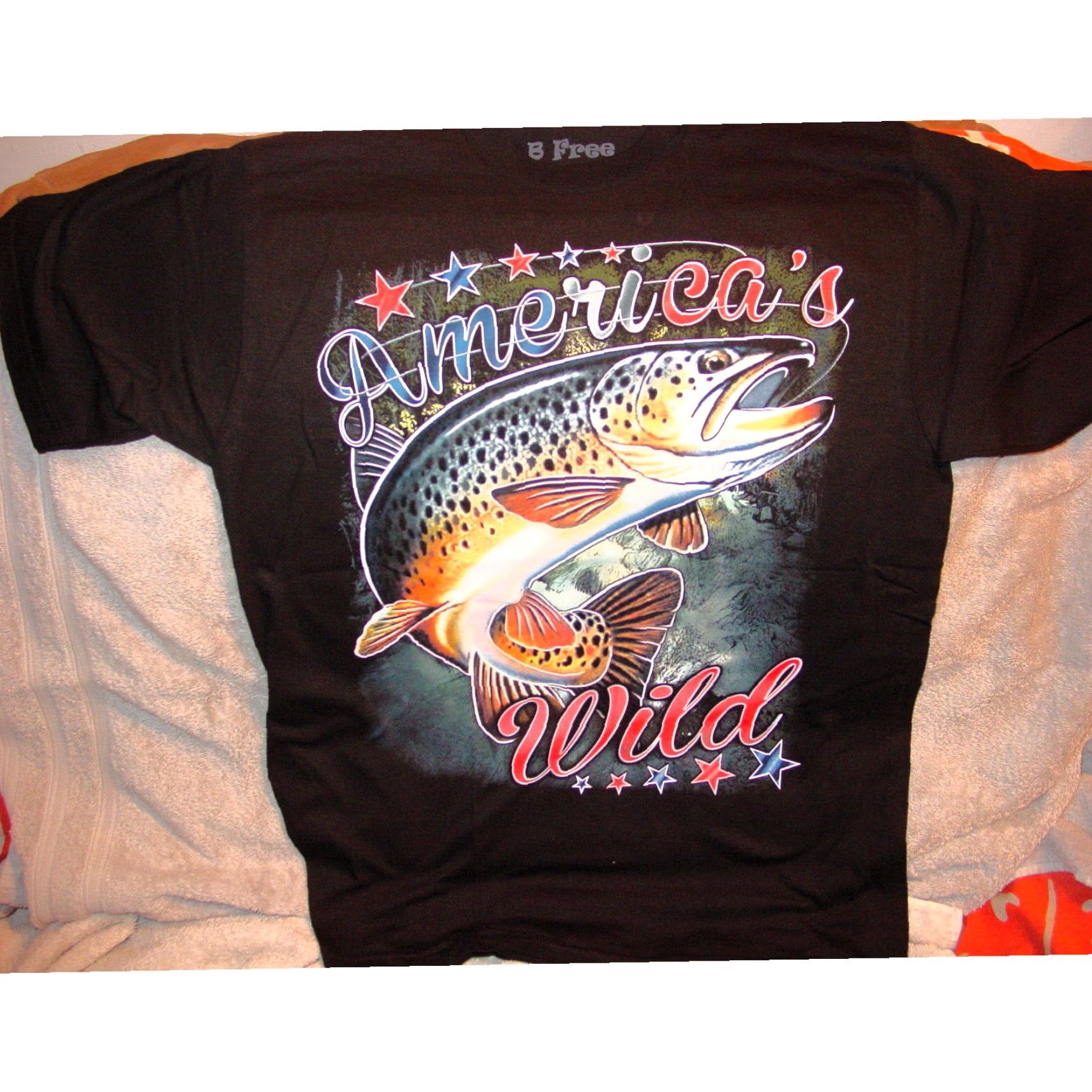 Vintage Bass Fishing America's Wild Outdoor Graphic Tee Black Mens Large Size US L / EU 52-54 / 3 - 1 Thumbnail