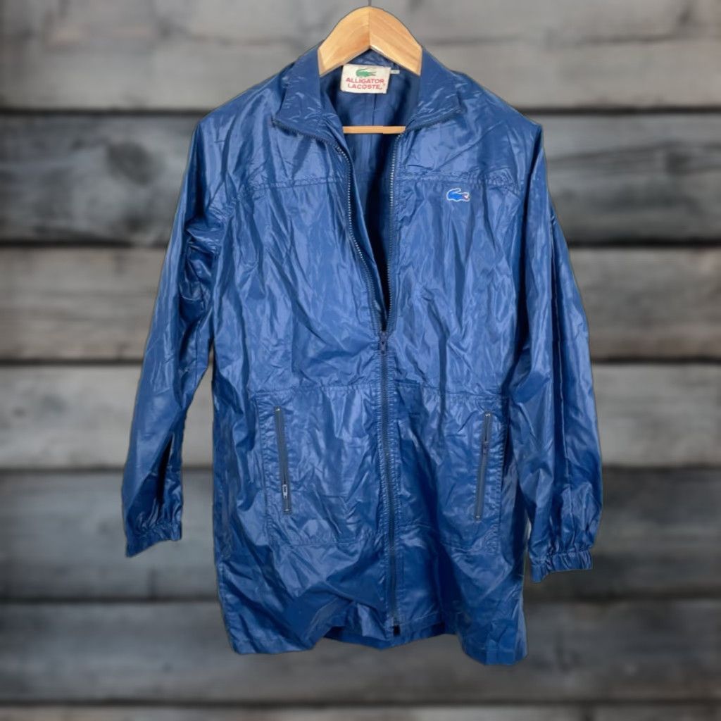 Lacoste VINTAGE Lacoste Windbreaker Jacket Blue Dark Alligator Logo Zip Up 80s Medium Mens Size US M / EU 48-50 / 2 - 1 Thumbnail