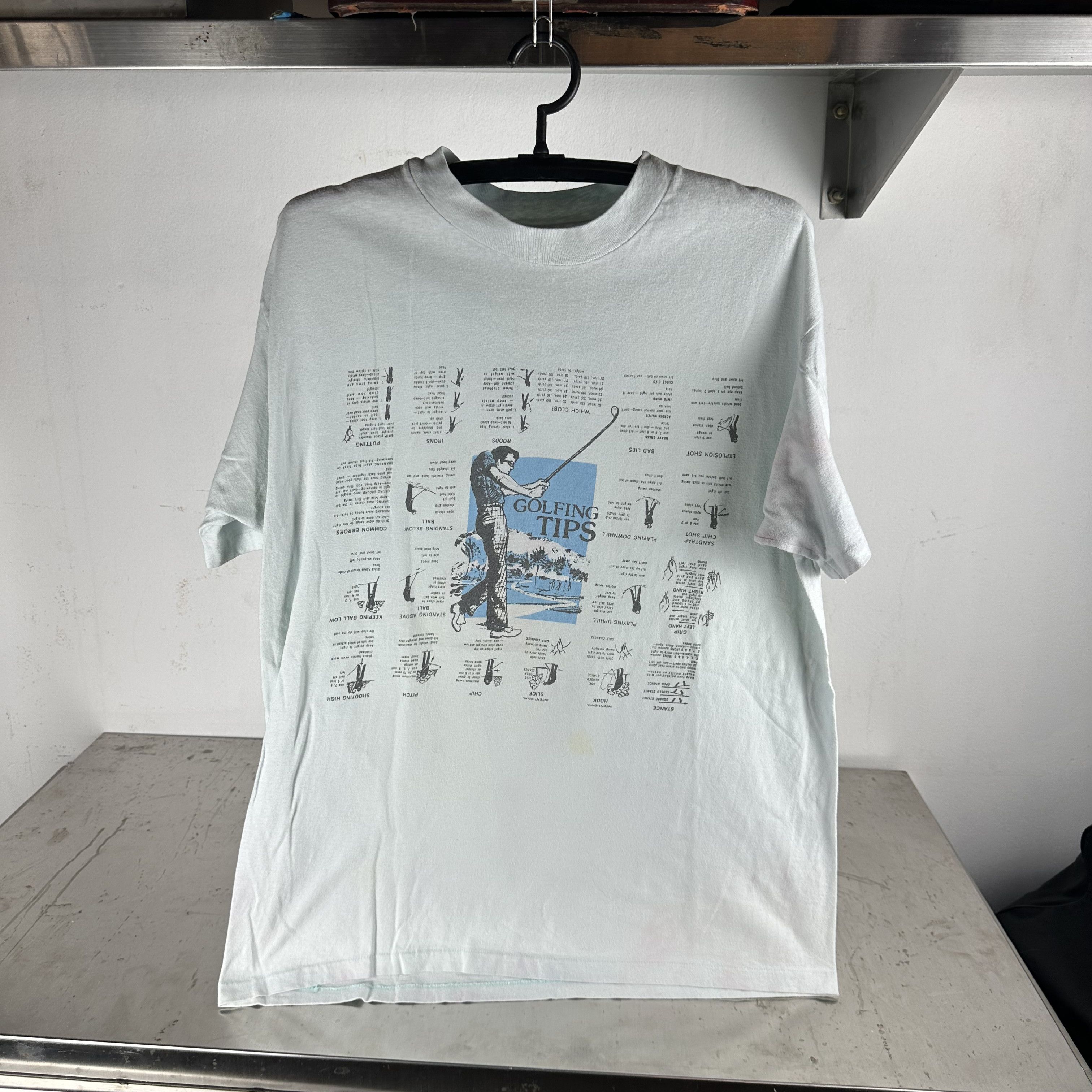 Vintage ​Vintage 90s Golfing Tips Artwork Graphic T-shirt Size US L / EU 52-54 / 3 - 1 Thumbnail