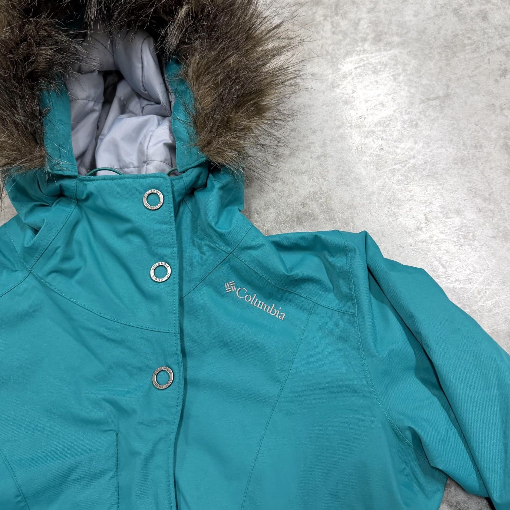 Vintage Columbia Jacket Womens Small Blue Hooded Faux Fur Trim Insulated Parka Winter Size S / US 4 / IT 40 - 2 Thumbnail
