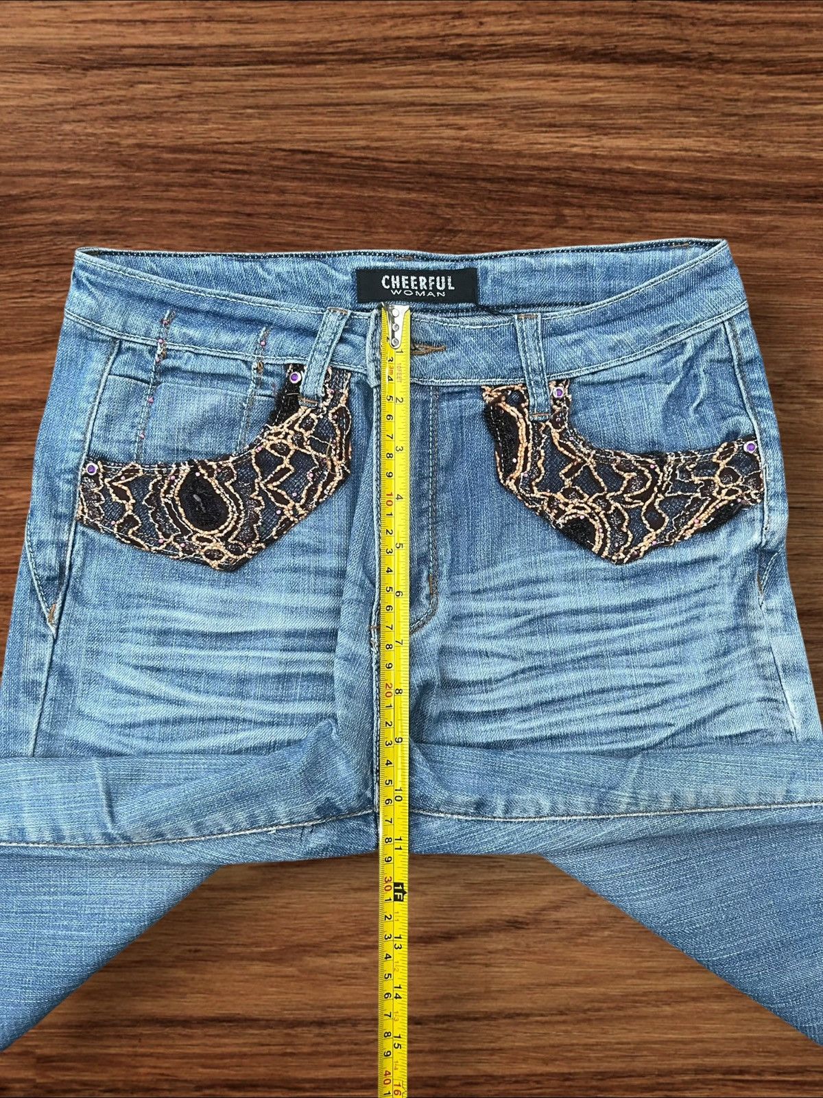 Japanese Brand Vintage Japanese Brand Snake Design Pocket Wide Flare Jeans Size 28" / US 6 / IT 42 - 13 Thumbnail