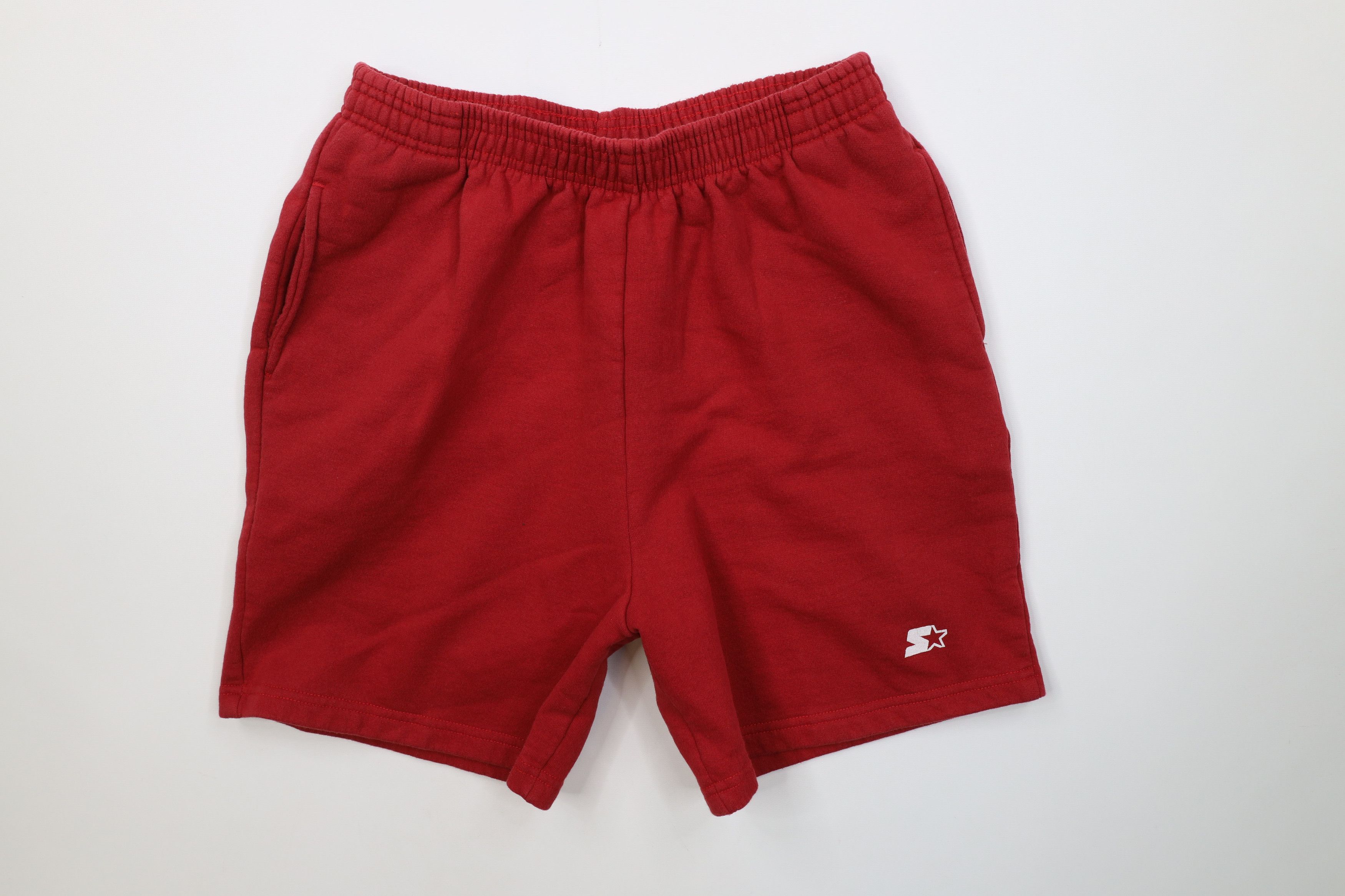 Starter Vintage 90s Starter Faded Above Knee Sweatpants Shorts Red Size US 34 / EU 50 - 1 Thumbnail