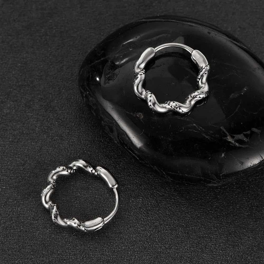 Jewelry Twisted Stainless Steel Geometric Wave Earring Size ONE SIZE - 5 Thumbnail
