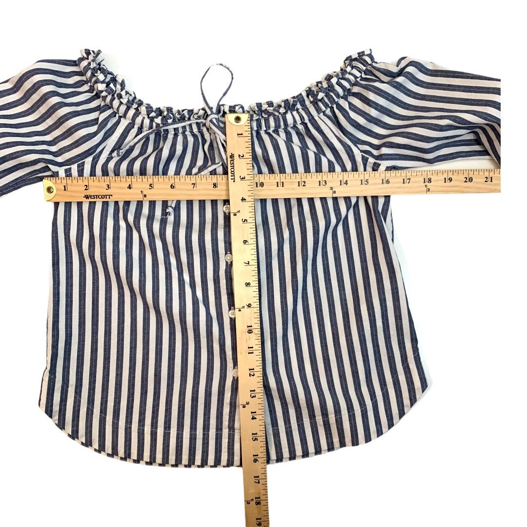 Madewell Madewell Shimmer Off Shoulder Stripe Boho Peasant Top XXS Size XXS / US 00 / IT 34 - 4 Thumbnail