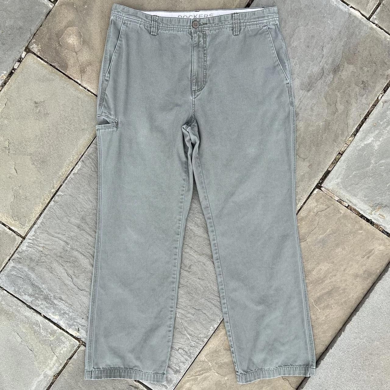 Dockers Y2K Pale Olive Green Canvas Utility Work Pants Size US 36 / EU 52 - 1 Thumbnail