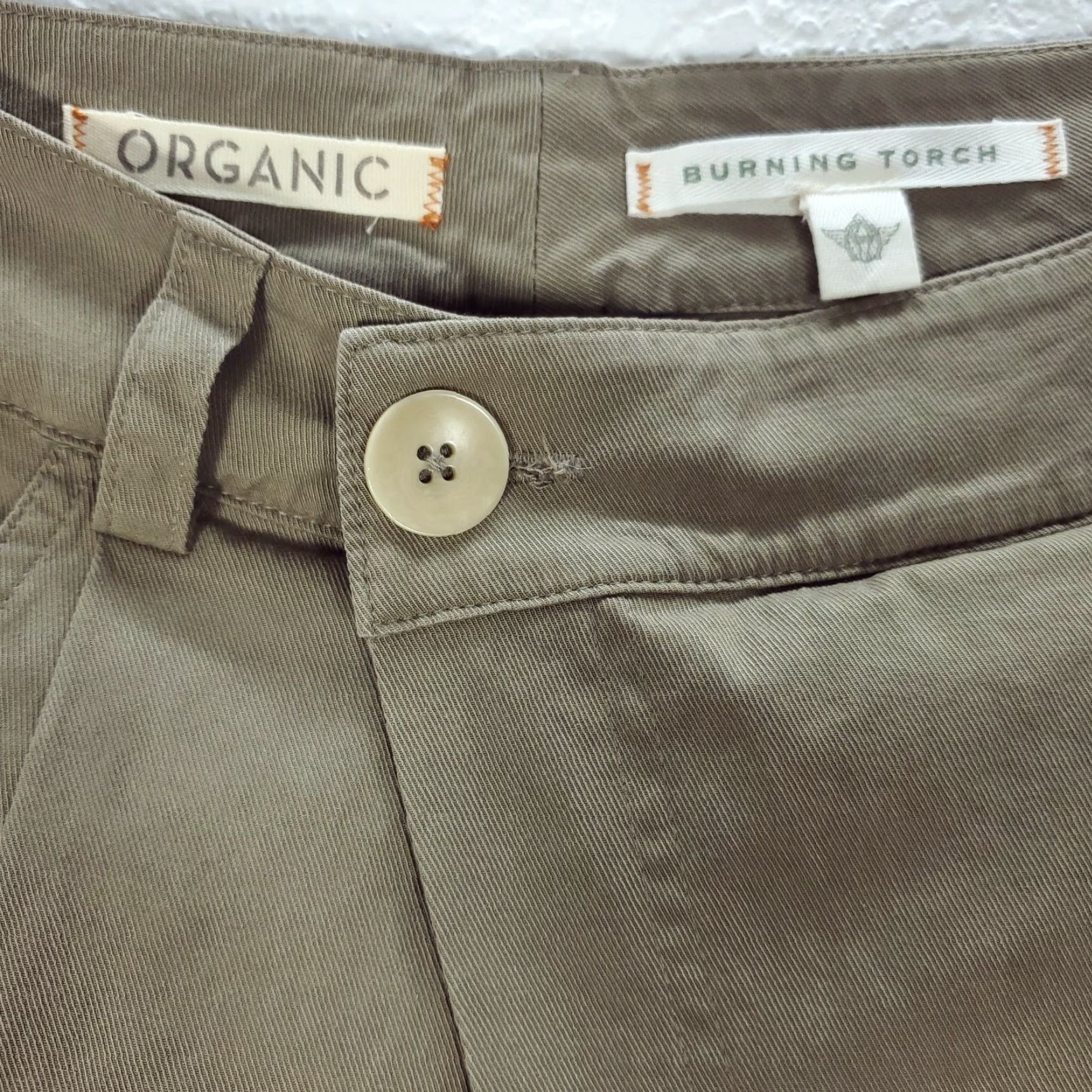 Vintage Women's Burning Torch Olive Slim Pants 00 Cotton Blend Inseam 31 Chino, Olive Green, Petite? (adjusted) Size 24" / US 00 / IT 34 - 3 Thumbnail