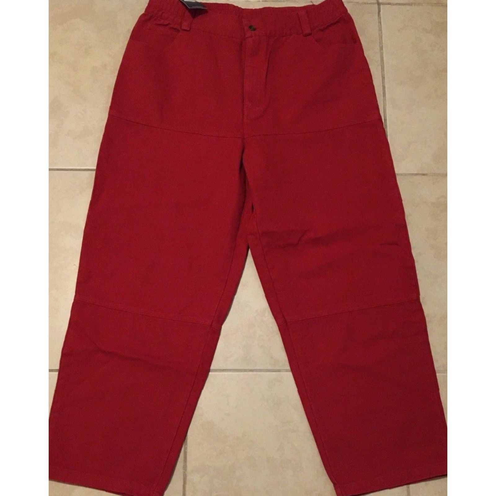 Vintage DAMAGE Baggy Double Knee Pants 2XL Red Polar Skate Co Carpenter Men Pants Vintage 90s Military Grunge Hip Hop Skate USA Big Boy MENS Size US 39 - 4 Thumbnail