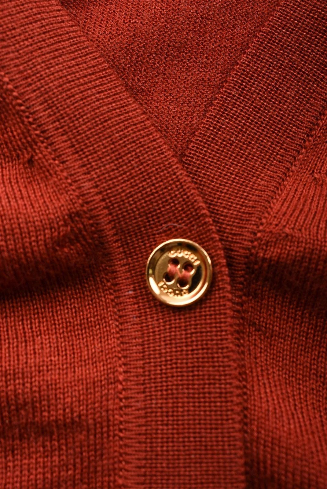 Gucci Women's Gucci Red Cashmere Silk Blend Cardigan Size S Size S / US 4 / IT 40 - 4 Thumbnail