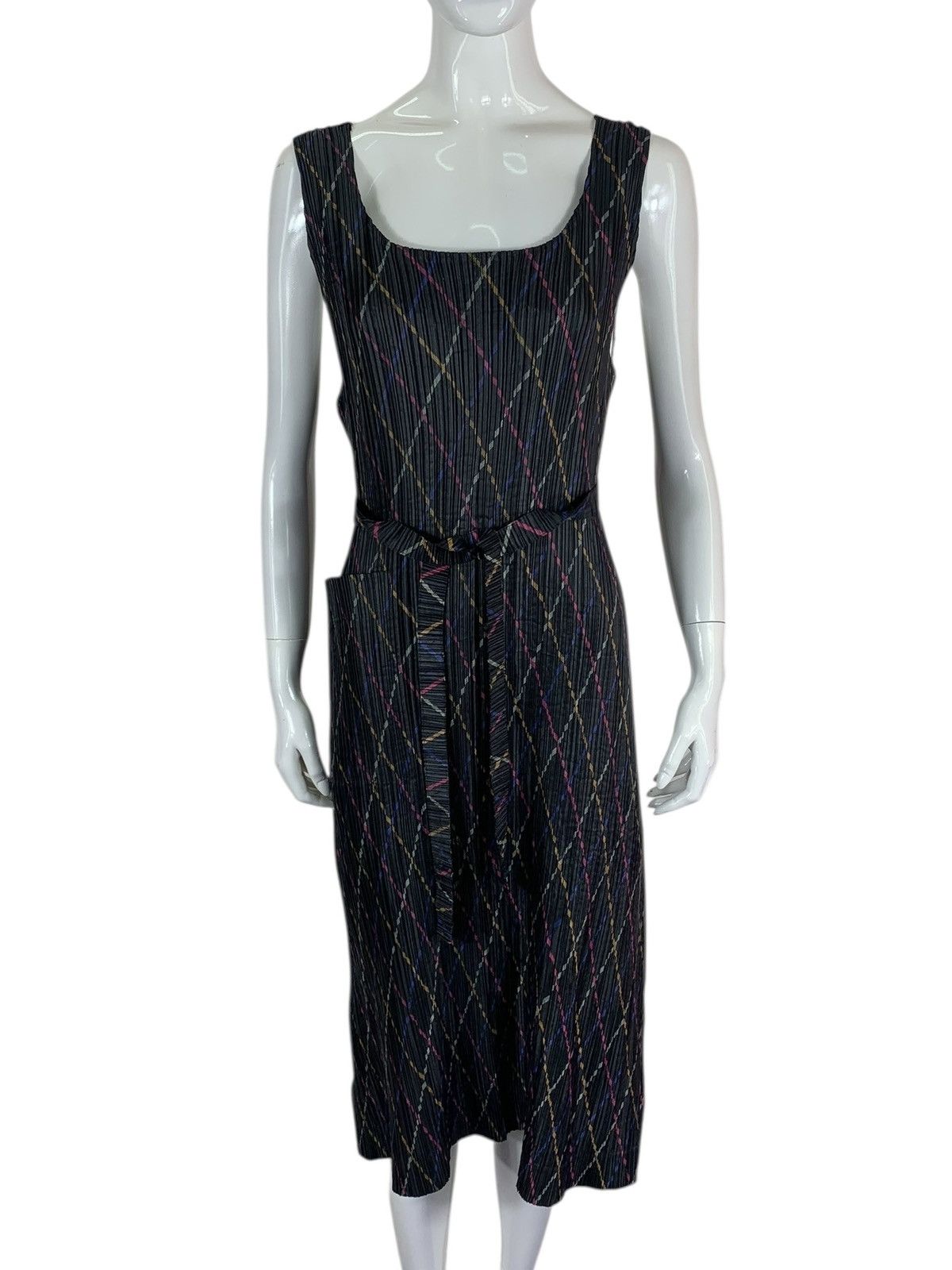 Pleats Please Issey Miyake Vintage Issey Miyake IM Product Pleated Teal Apron Dress Size ONE SIZE - 7 Thumbnail