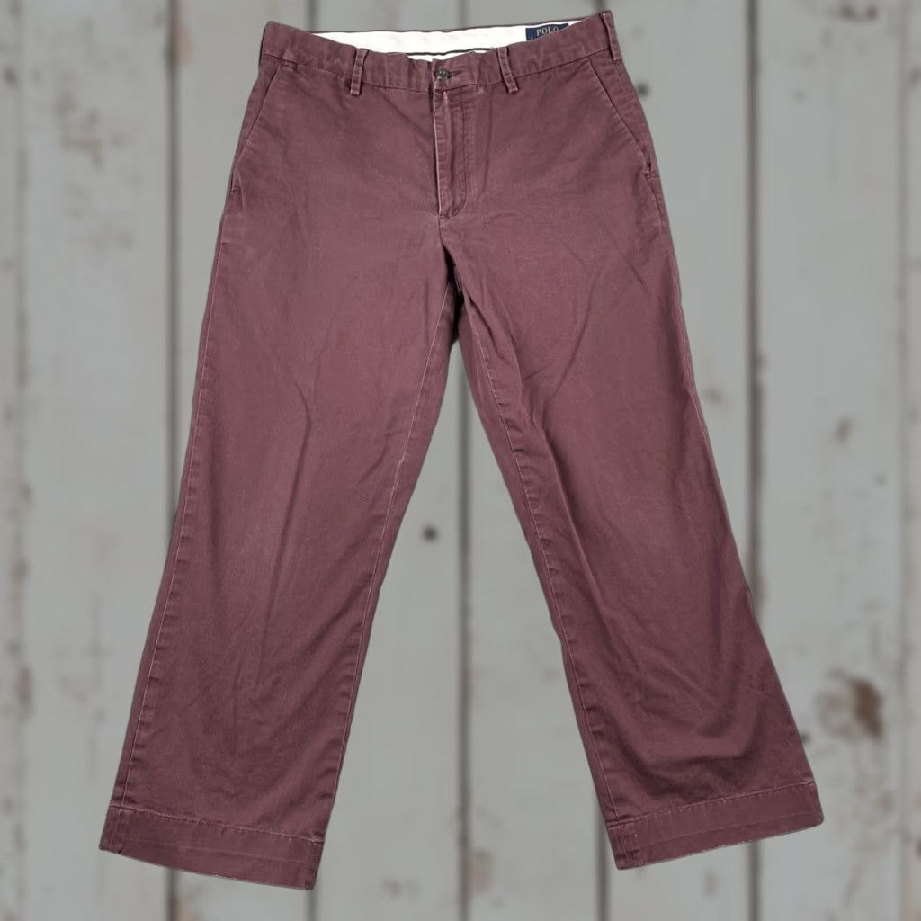 Polo Ralph Lauren VINTAGE Polo Ralph Lauren Stretch Classic Fit Pants Maroon Trousers 31w 25.5L Mens Chino Straight Easy Care Size US S / EU 44-46 / 1 - 1 Thumbnail
