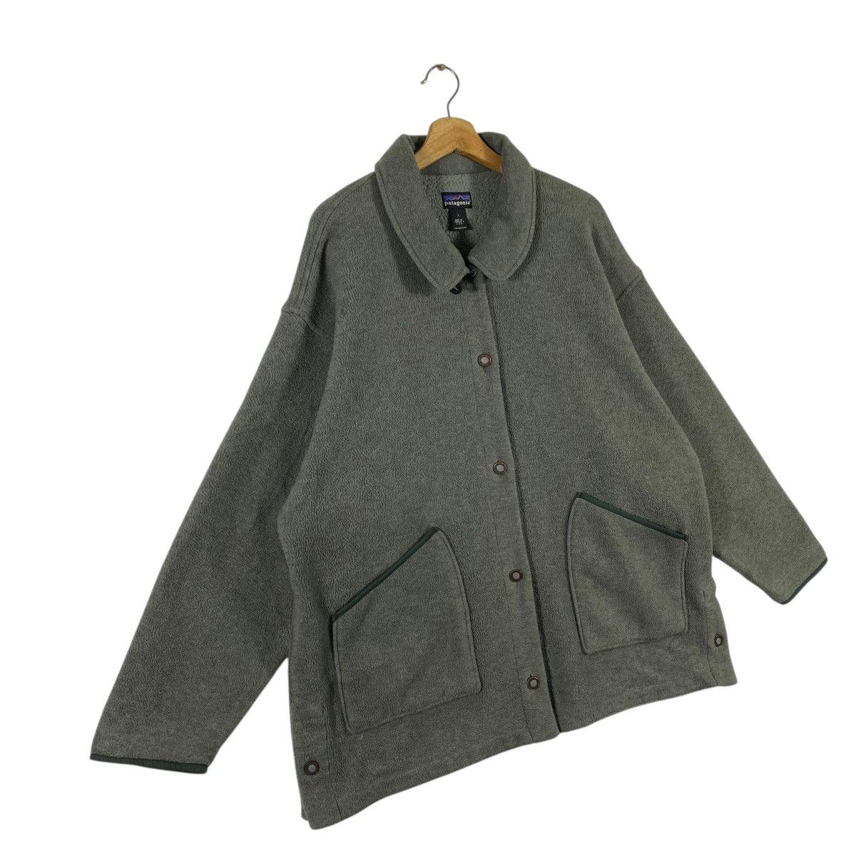 Patagonia Vintage 90s Patagonia Fleece Snap Button Jacket Size US L / EU 52-54 / 3 - 3 Thumbnail