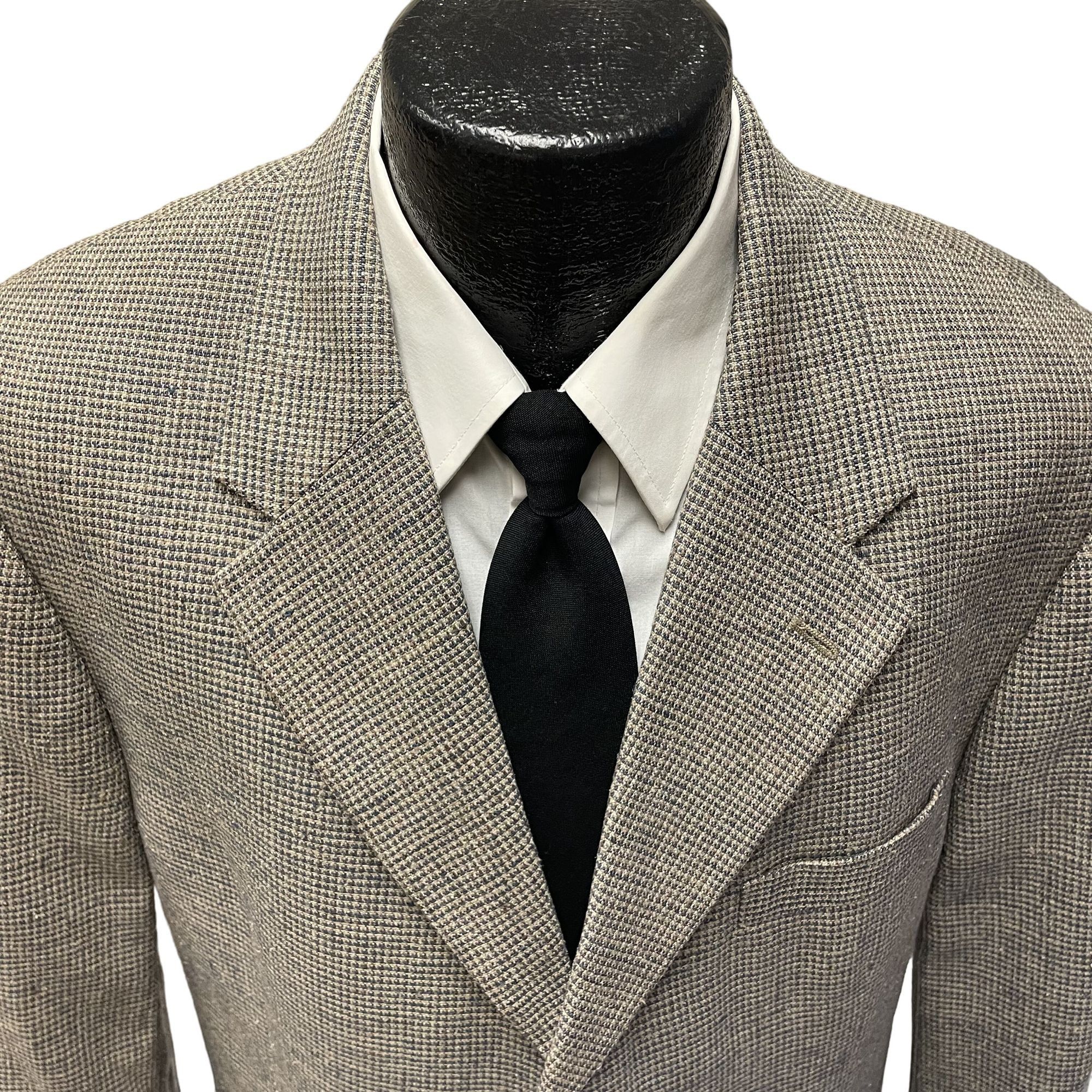 Savile Row Savile Row Gray Check Sport Coat 100% SILK Jacket 3 Btn Size 44R - 2 Thumbnail