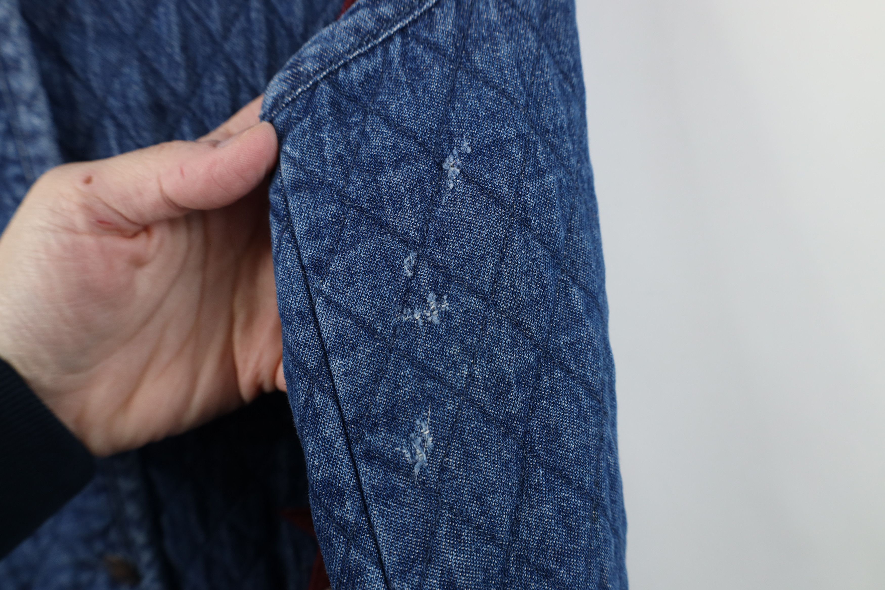 Vintage Vintage 90s Streetwear Patchwork Quilted Denim Vest Jacket Size L / US 10 / IT 46 - 9 Thumbnail