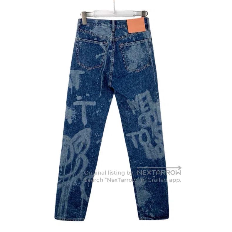 Acne Studios Acne Studios Blue Letter Graffiti Printed Cotton Casual De Size US 26 / EU 42 - 2 Thumbnail