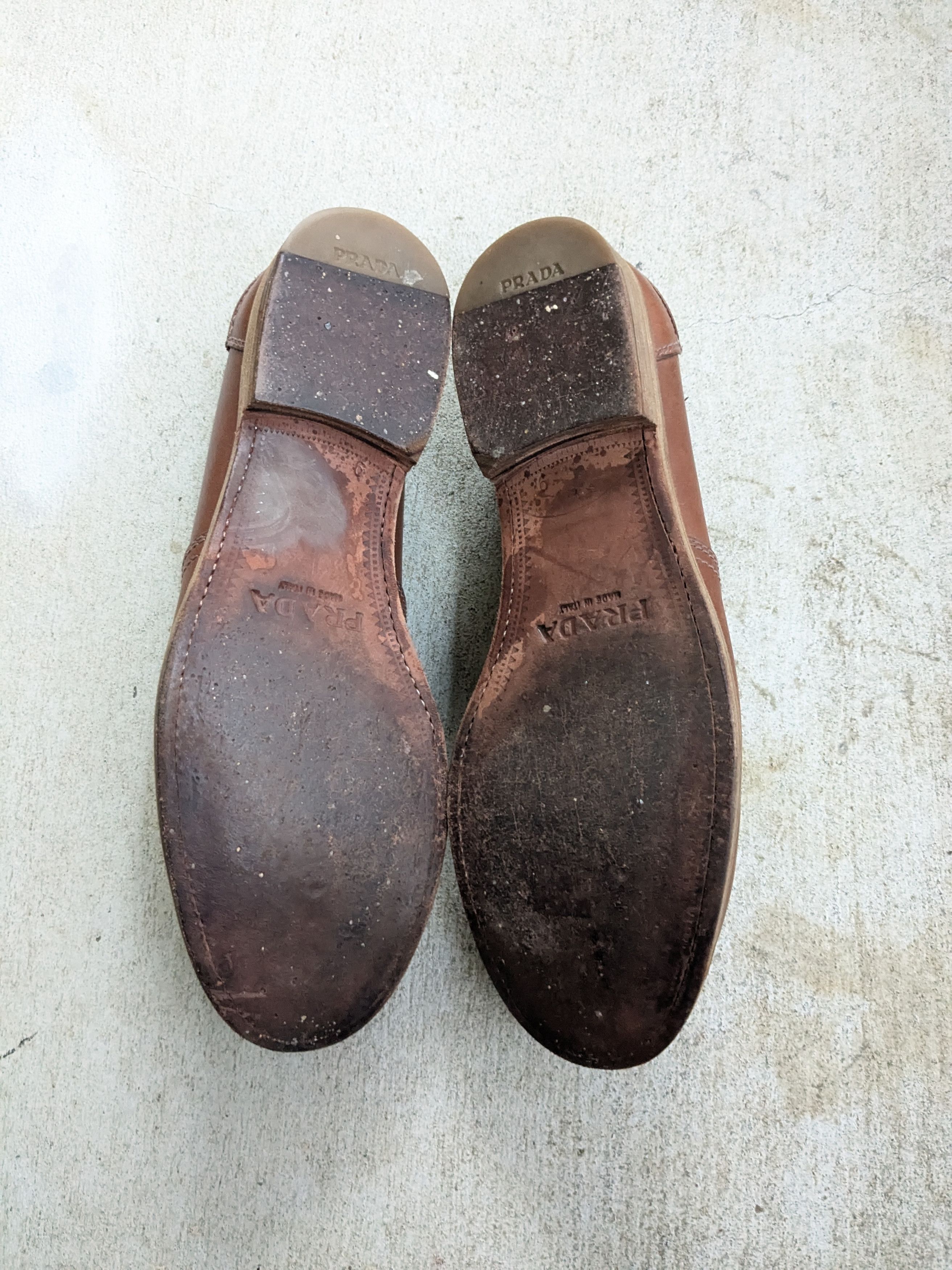 Prada Prada Penny Loafers Brown Leather 10 Slip Ons Italy Tan Size US 10 / EU 43 - 13 Thumbnail