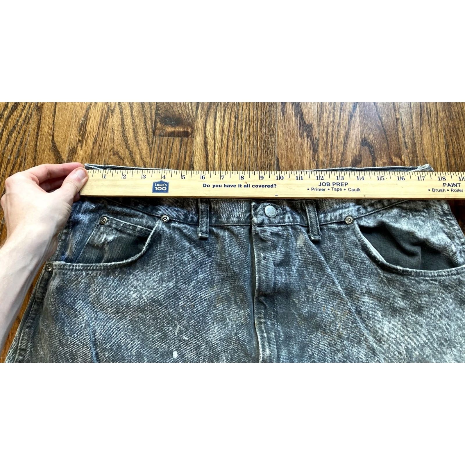 Wrangler VINTAGE Wrangler Jeans Mens 40x32 (fits 35x30) Acid Washed Gray USA Made Grunge Size US 40 / EU 56 - 6 Thumbnail