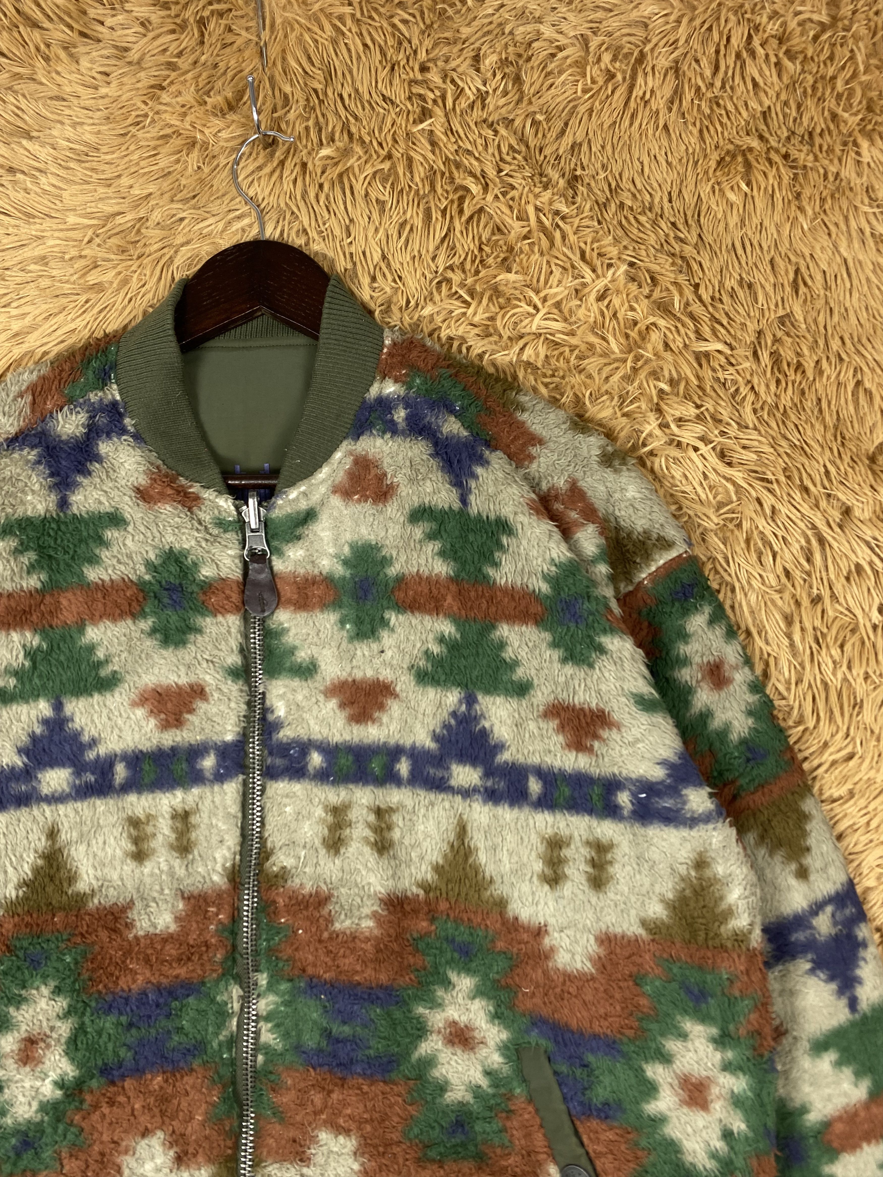 Japanese Brand Vintage Titicaca Fleece Reversible Bombers Jacket DJ0989 Size US S / EU 44-46 / 1 - 3 Thumbnail