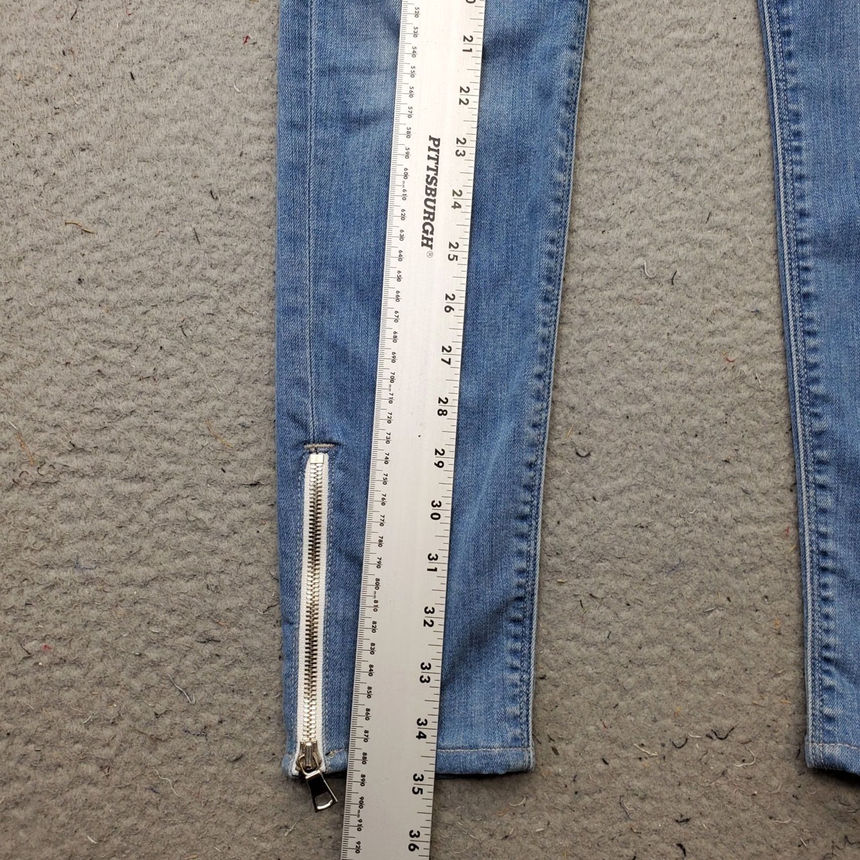 Hudson Hudson Jeans Womens 27 Blue Denim Distressed Comfort Krista Ankle Zip Skinny Leg Size 27" / US 4 / IT 40 - 3 Thumbnail