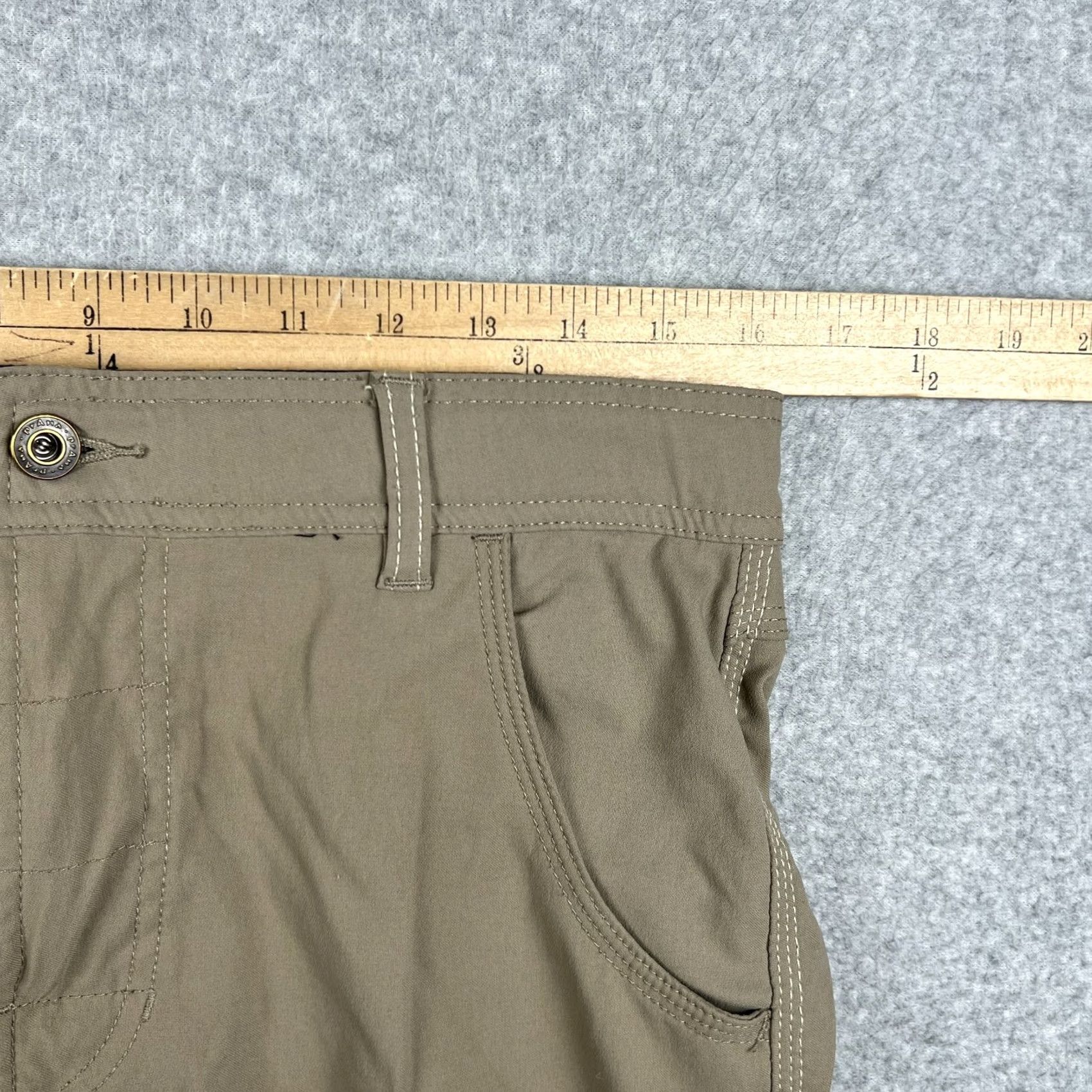 Prana Prana Stretch Zion Straight Pants Men Small 32x30 Beige Hiking Belt Roll Snap Up Size US 32 / EU 48 - 4 Thumbnail