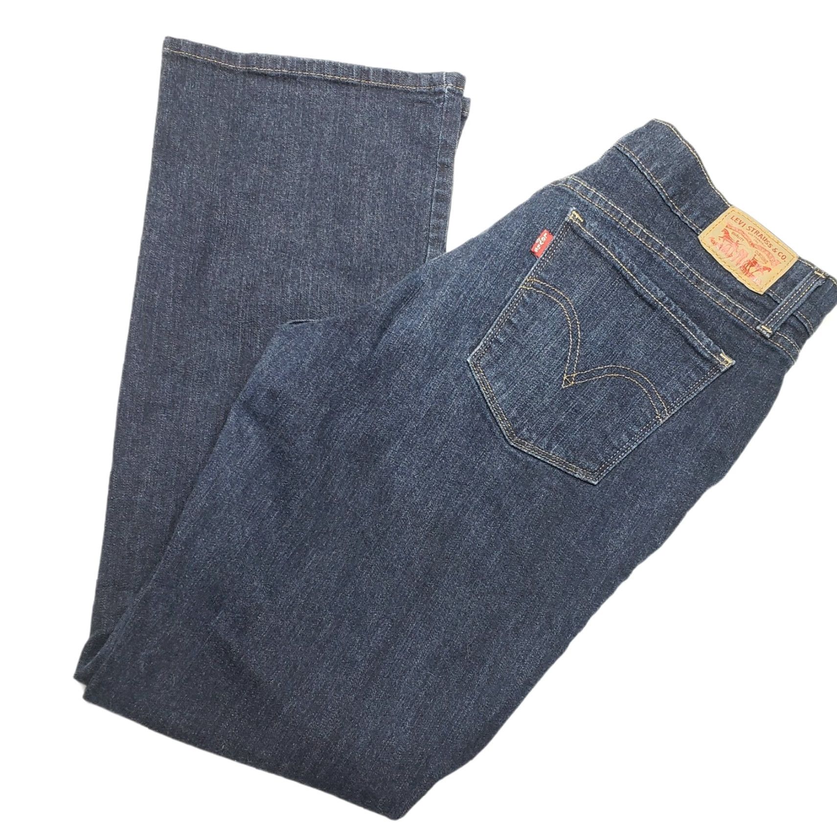 Denime VINTAGE Levis 515 Boot Cut Denim Jeans 14 Women Blue Dark 31.5" Inseam 17.5" Across Waist 11" Rise Mens Womens Girls Size 36" / US 14 / IT 50 - 2 Thumbnail