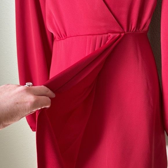 Sandro Sandro Leana Faux-Wrap Mini Dress Red 36 Size XS / US 0-2 / IT 36-38 - 4 Thumbnail
