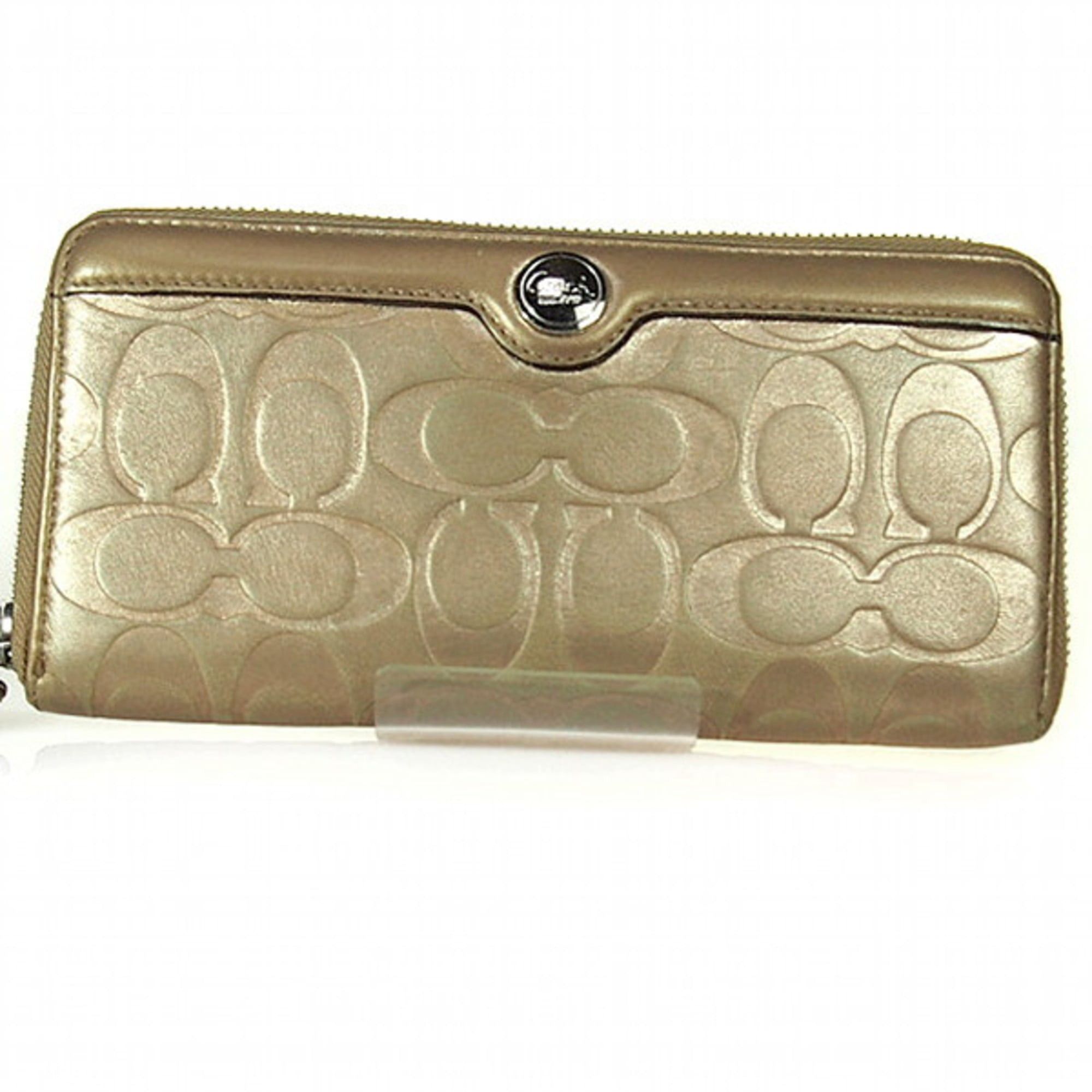 Coach Coach long wallet with round zipper, gold Size ONE SIZE - 1 Thumbnail