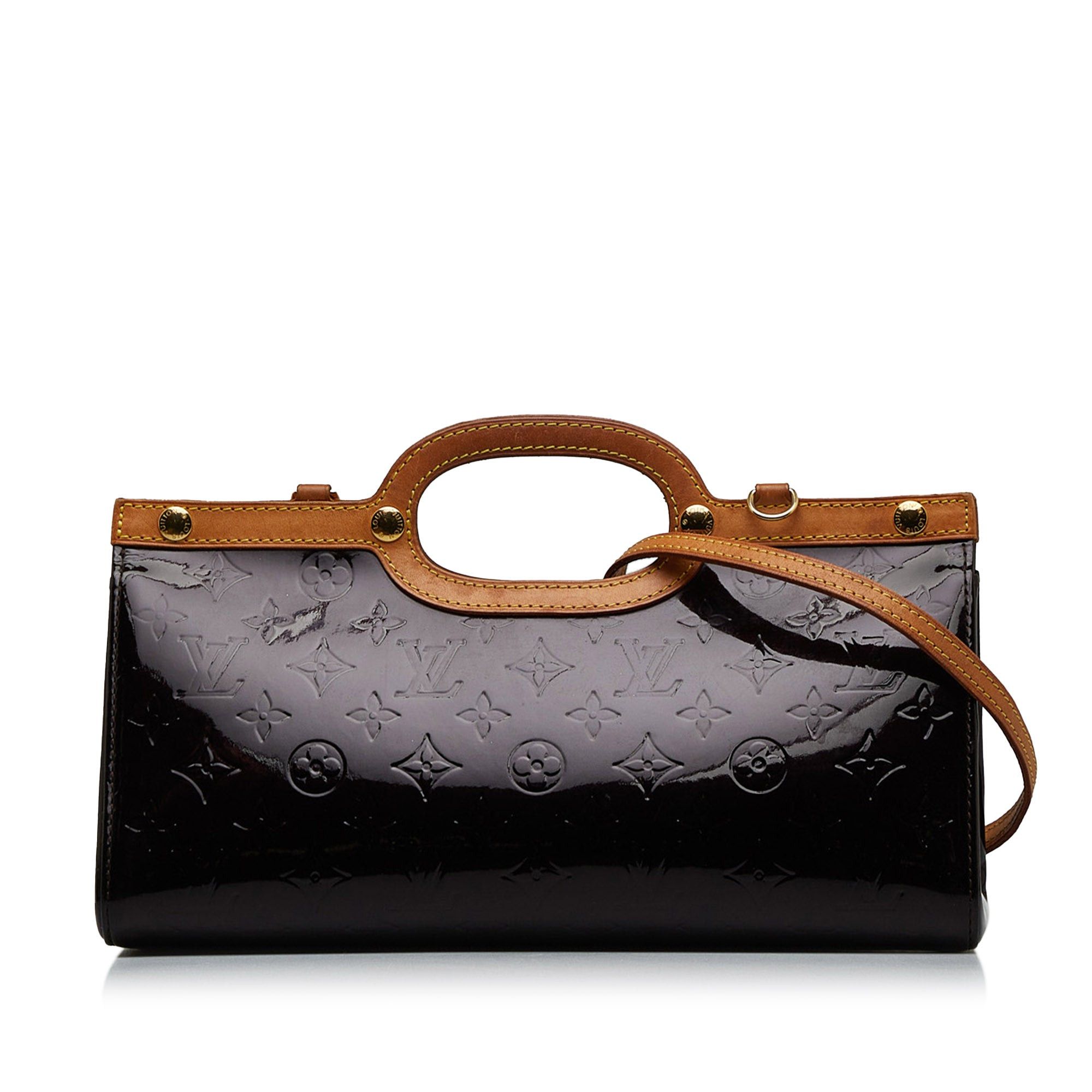 image of Louis Vuitton Monogram Vernis Roxbury Drive Satchel in Purple, Women's