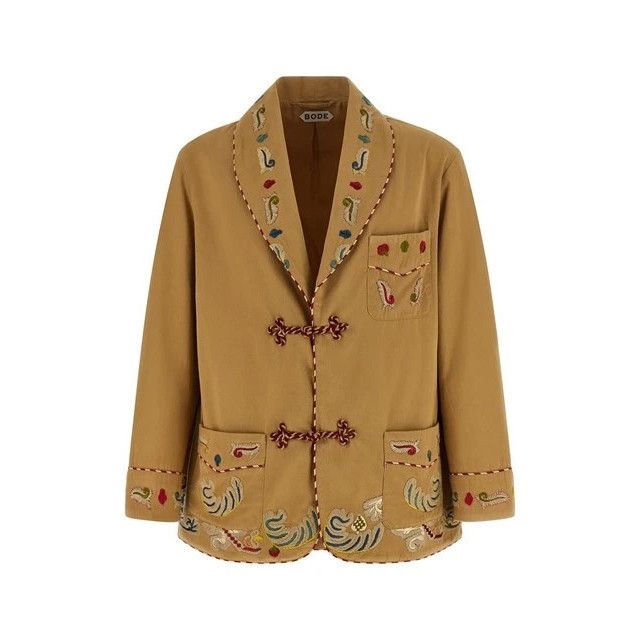 Bode BODE Beige Feather Runner Smoking Jacket New & Authentic (Me Size US XXL / EU 58 / 5 - 1 Thumbnail