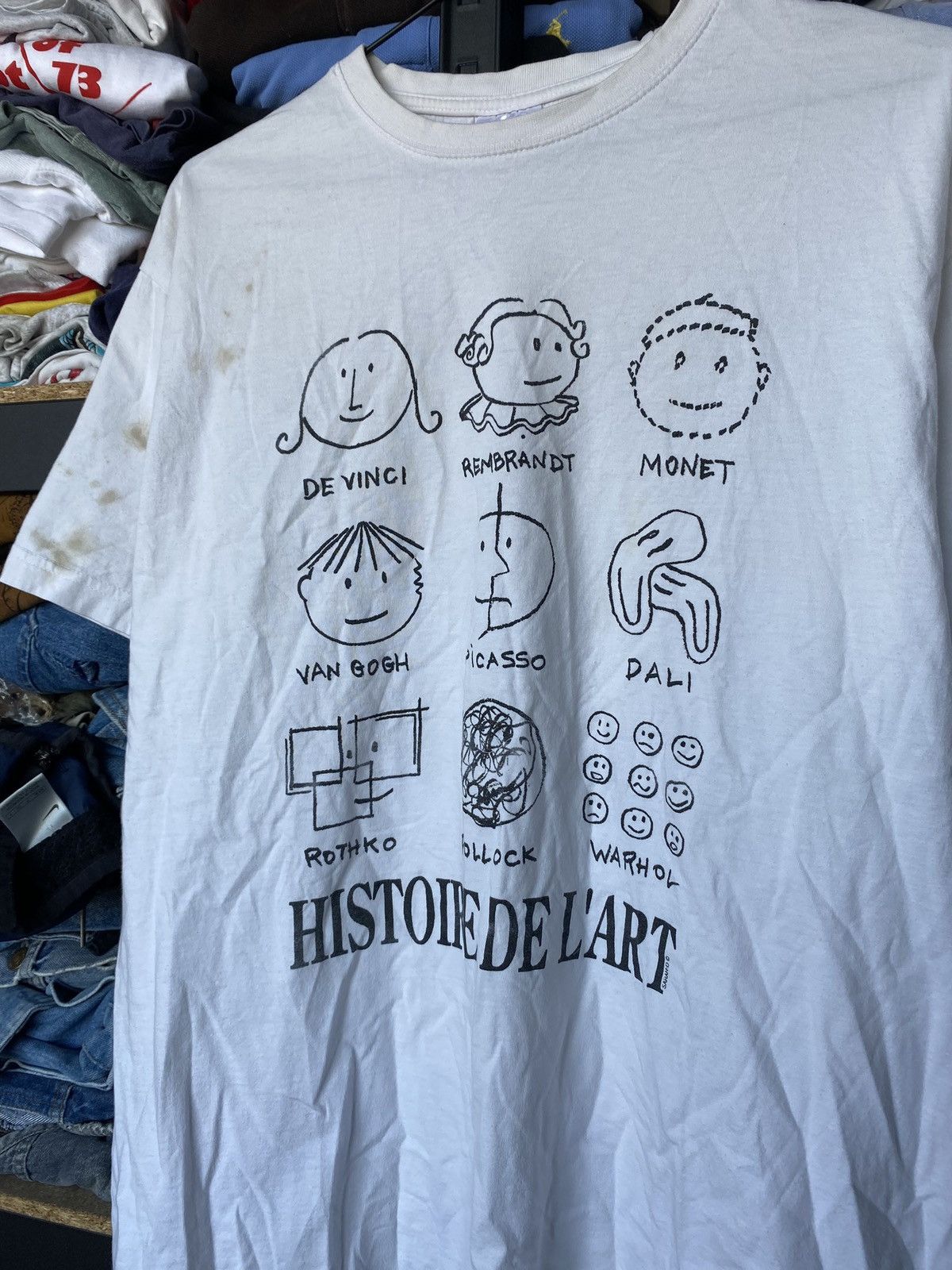 Other 90s Histoire De L’ Art Van Gogh De Vinci Picasso Style Tee Size US M / EU 48-50 / 2 - 2 Thumbnail