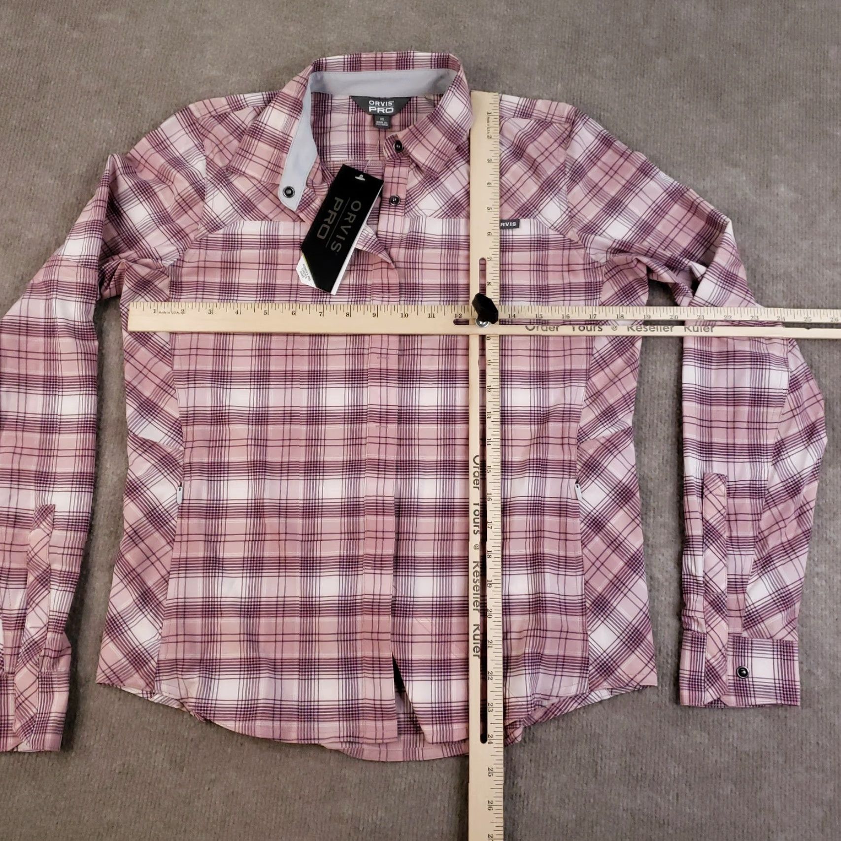 Orvis VINTAGE Orvis Shirt Women's XS Purple Plaid Stretch Button-Up Collared Lightweight Pocketed 90s Womens Size XS / US 0-2 / IT 36-38 - 2 Thumbnail